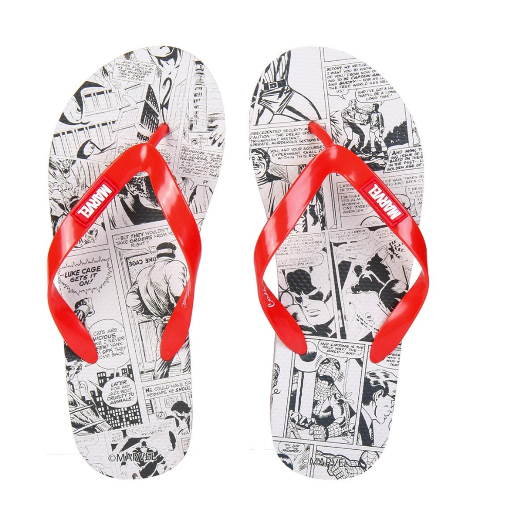 Marvel Cerdá Chanclas Marvel 72852 Blanco Hombre - Estampados en Relieve