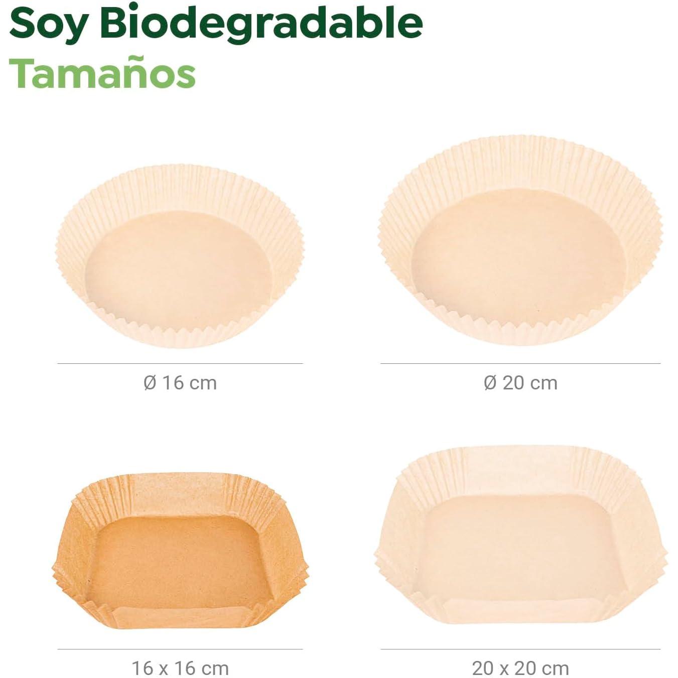 C.A | Moldes para Airfryer | Papel Siliconado Antiadherente | Redondo y Cuadrado | Reutilizable