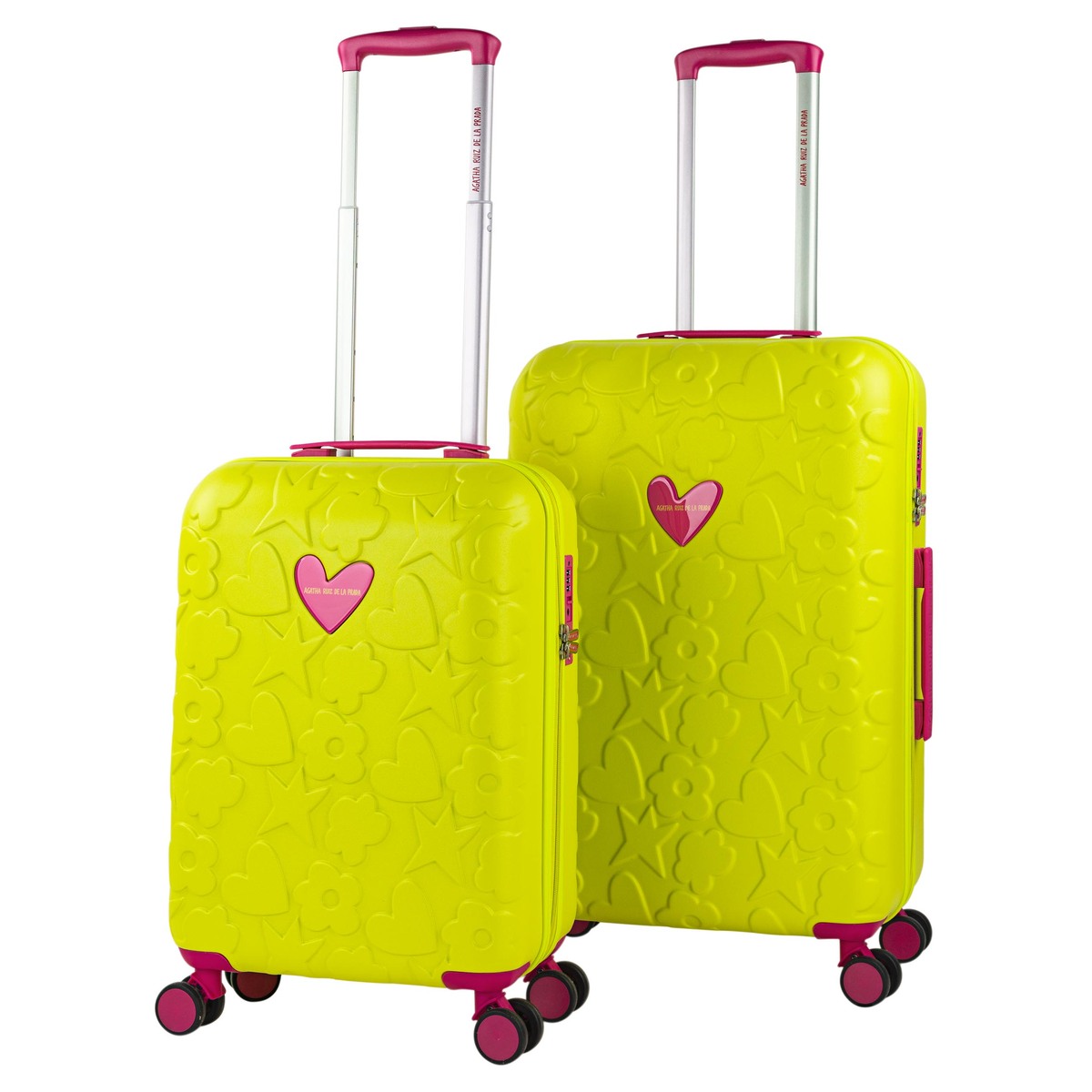Agatha Ruiz De La Prada - Agatha Ruiz De La Prada Juego De Maletas De Viaje Rígidas Con Ruedas 360 Y Cierre Seguro Para Cabina Y Facturación Y Candado De Combinacion TSA