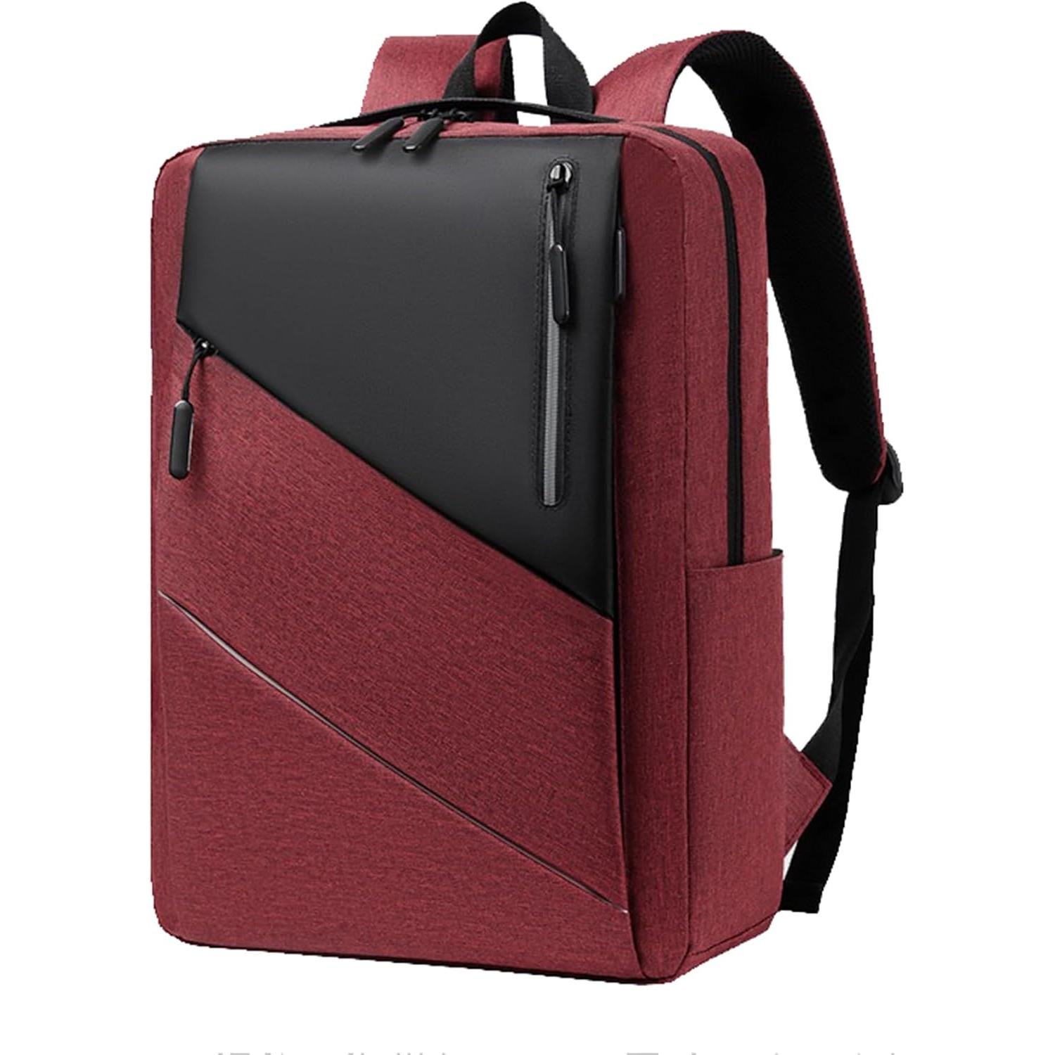 Mochila para portátil de negocios, mochila de viaje ligera y casual, bolso impermeable y moderno para portátil de trabajo con puerto de carga USB