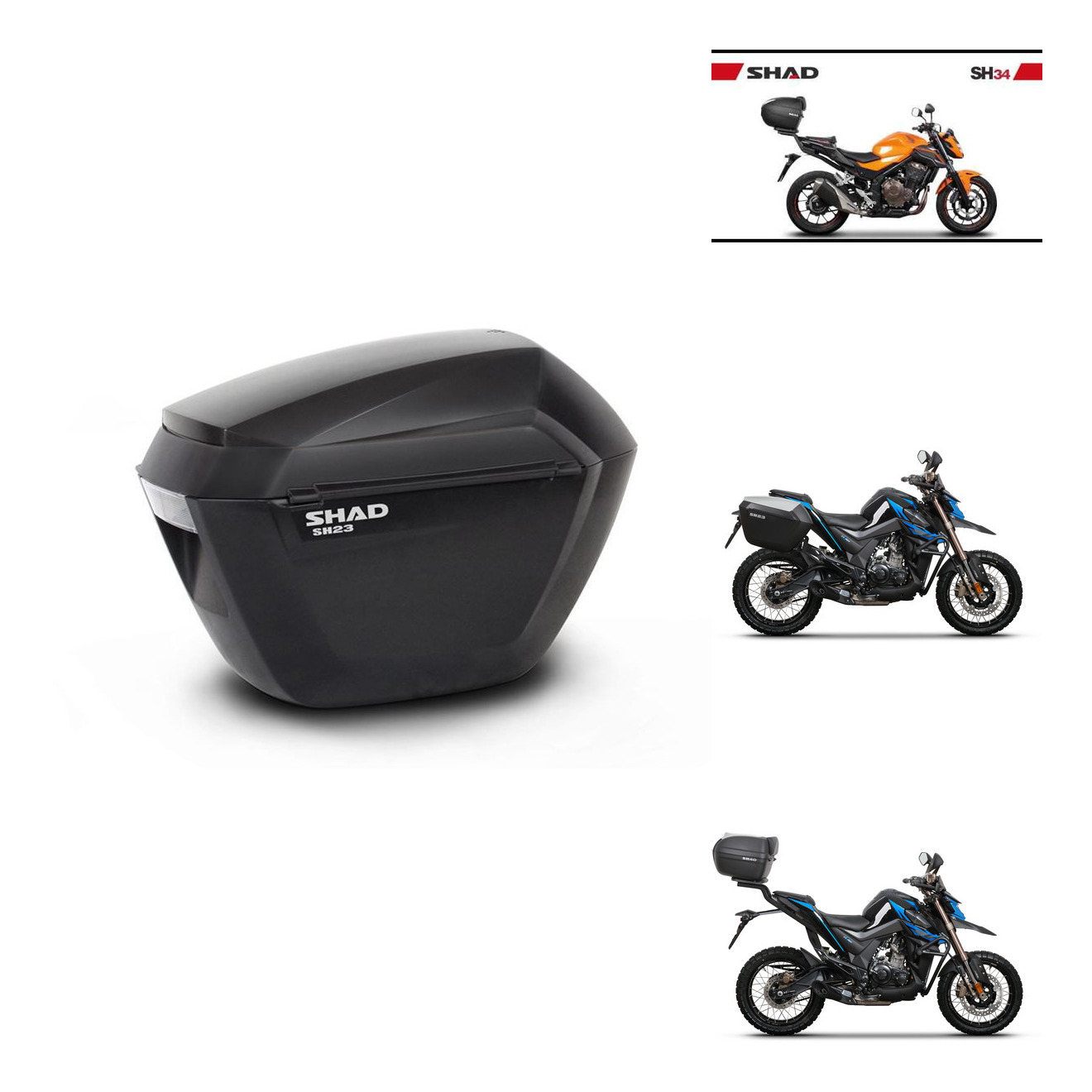 Baul Trasero + Maletas Laterales + Herraje 3P + Herraje Montaje Sh23 Sh34 Carbon KIT-268571