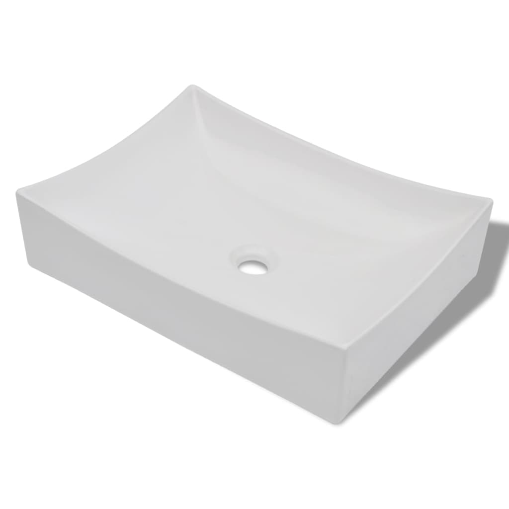 vidaXL Lavabo de material cerámica modelo rectangulo instalacion mostrador Color Negro, Blanco, y mas