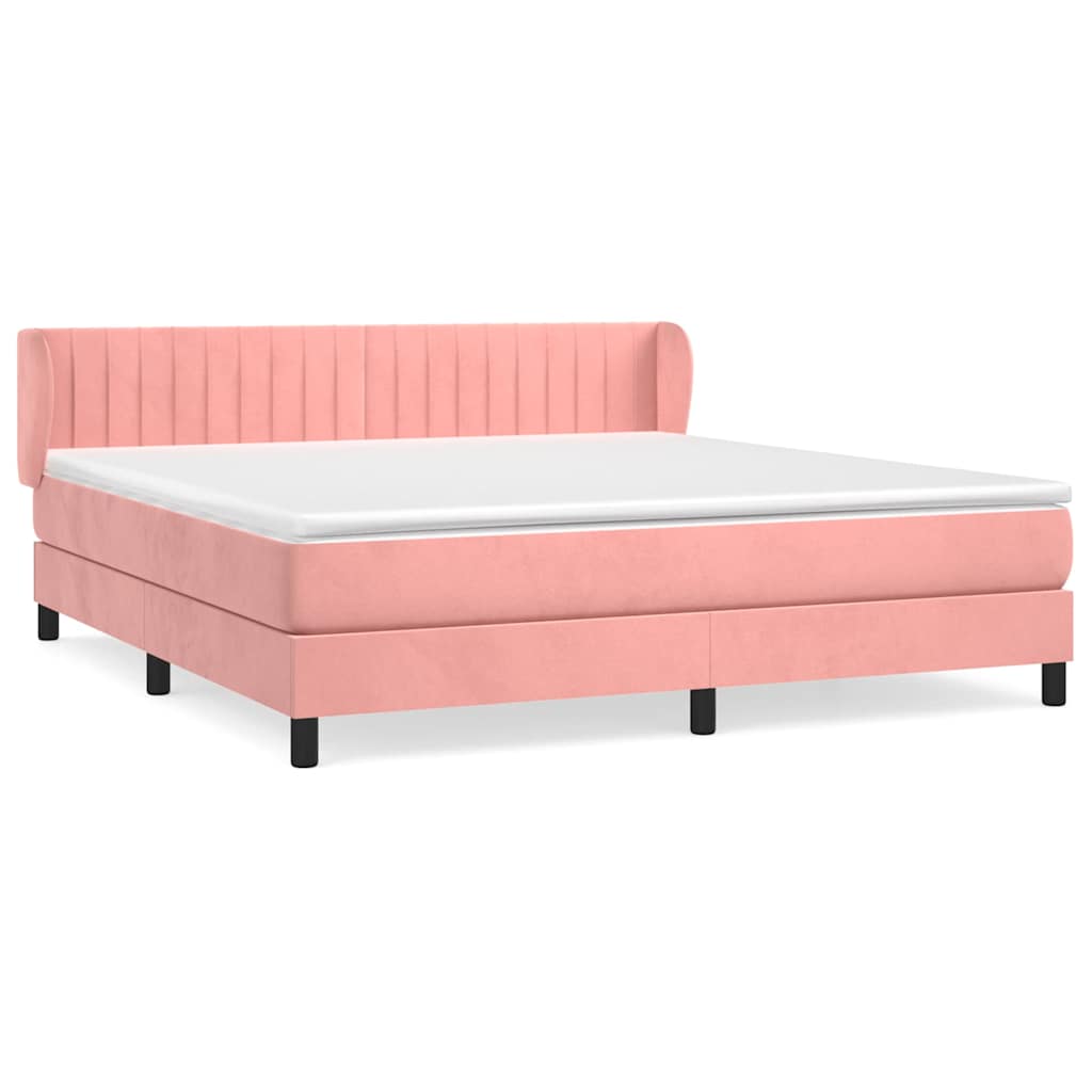 vidaXL Cama box spring con colchón terciopelo  180x200 cm Multicolor
