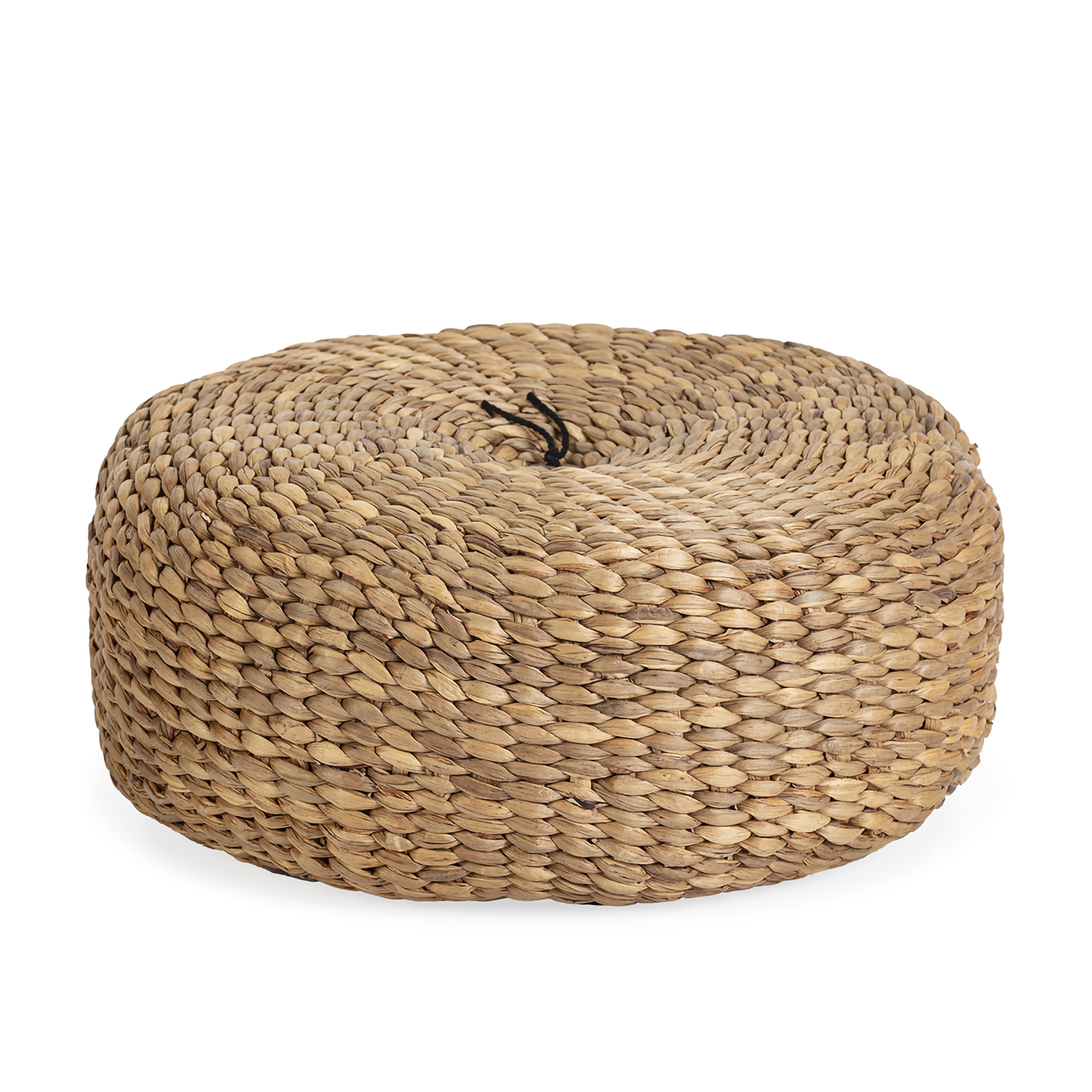 Puff 55x55x25 mimbre natural, de mimbre el jacinto de agua (eichhornia crassipes), color natural natural, 55x55x25 cm Fijalo
