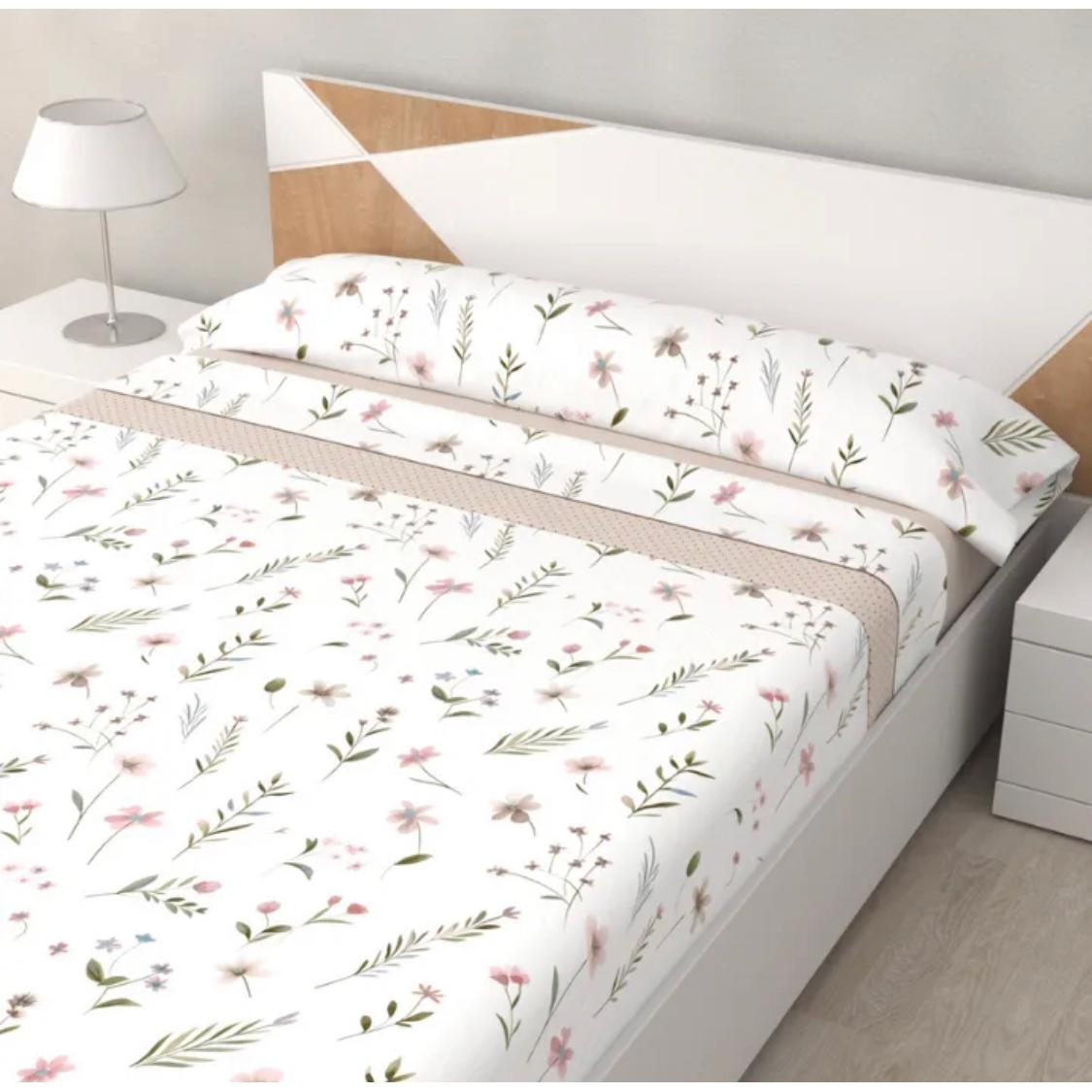 Juego Sábanas (3 piezas): sábana encimera + sábana ajustable + 1 fundas de almohadade 90x135x150cm 100% Microfibra