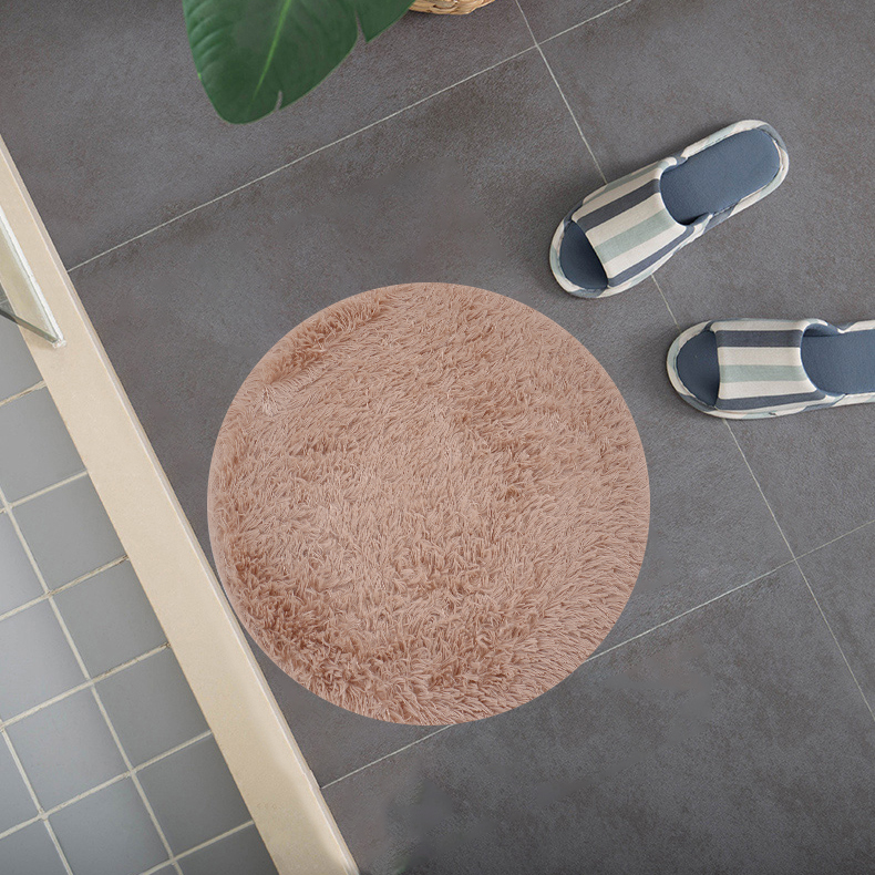 Alfombra redonda de pelo largo suave y mullida | Antideslizante y lavable para dormitorio o salón