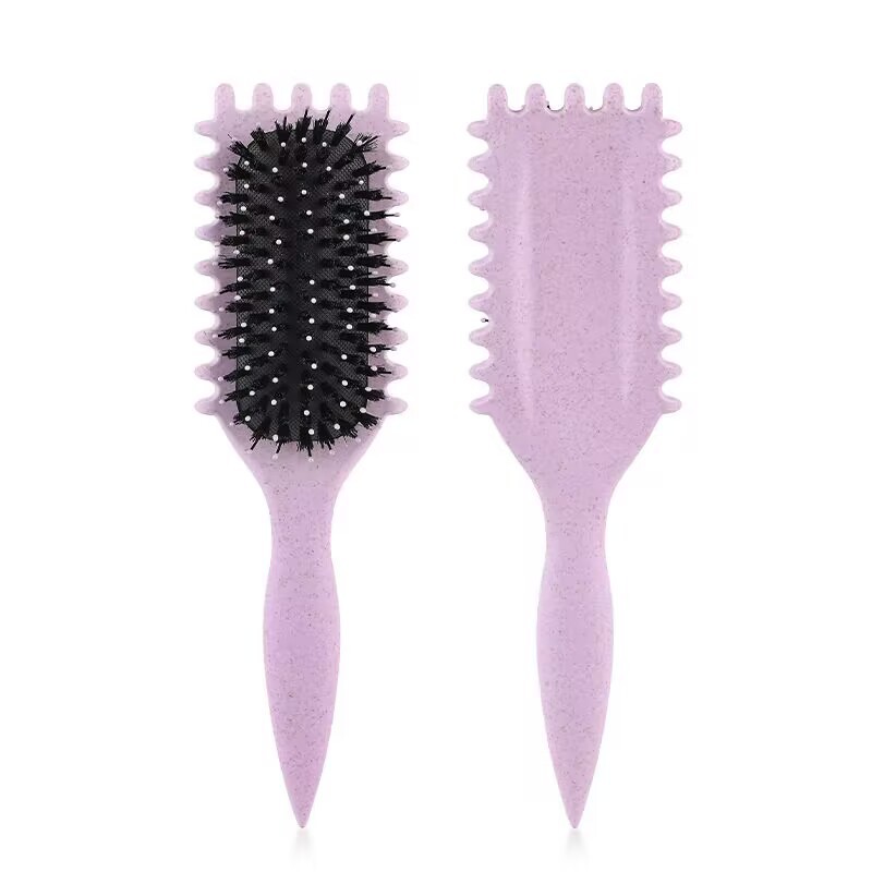 TK Cepillo pelo Para Rizos Perfectos, Rizo, cepillo para definir rizos, Cabello PARA EL Cabello con Cerdas de Jabalí, Peinar para desenredar, dar forma y definir, dar forma y definir rizos para mujeres y niñas,cepillo desenredante anti tirones