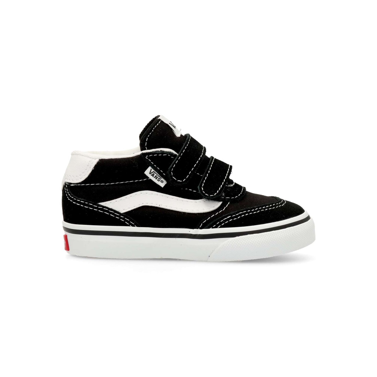 Vans - Zapatillas Brooklyn Mid V para bebé negras y blancas con plantilla acolchada suela de goma resistente estilo urbano