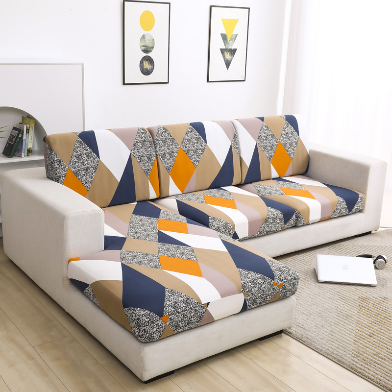 TK Funda de Cojín para Sofá Elástica de Marca Mueble de Poliéster con Patrón Floral Tapa de Quilting Removible y Lavable para Sala de Estar