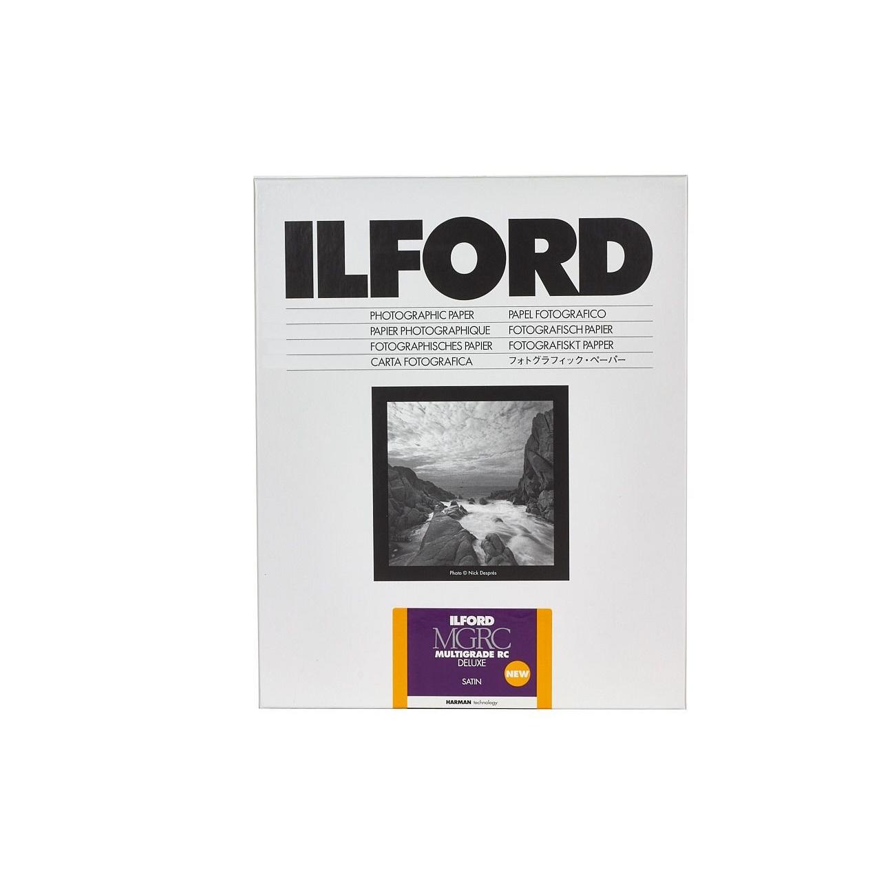 Ilford Papel Multigrado RC 1M Brillo 44M Perla 25M Satin 24x30,5cm/10 hojas. Papel Fotográfico