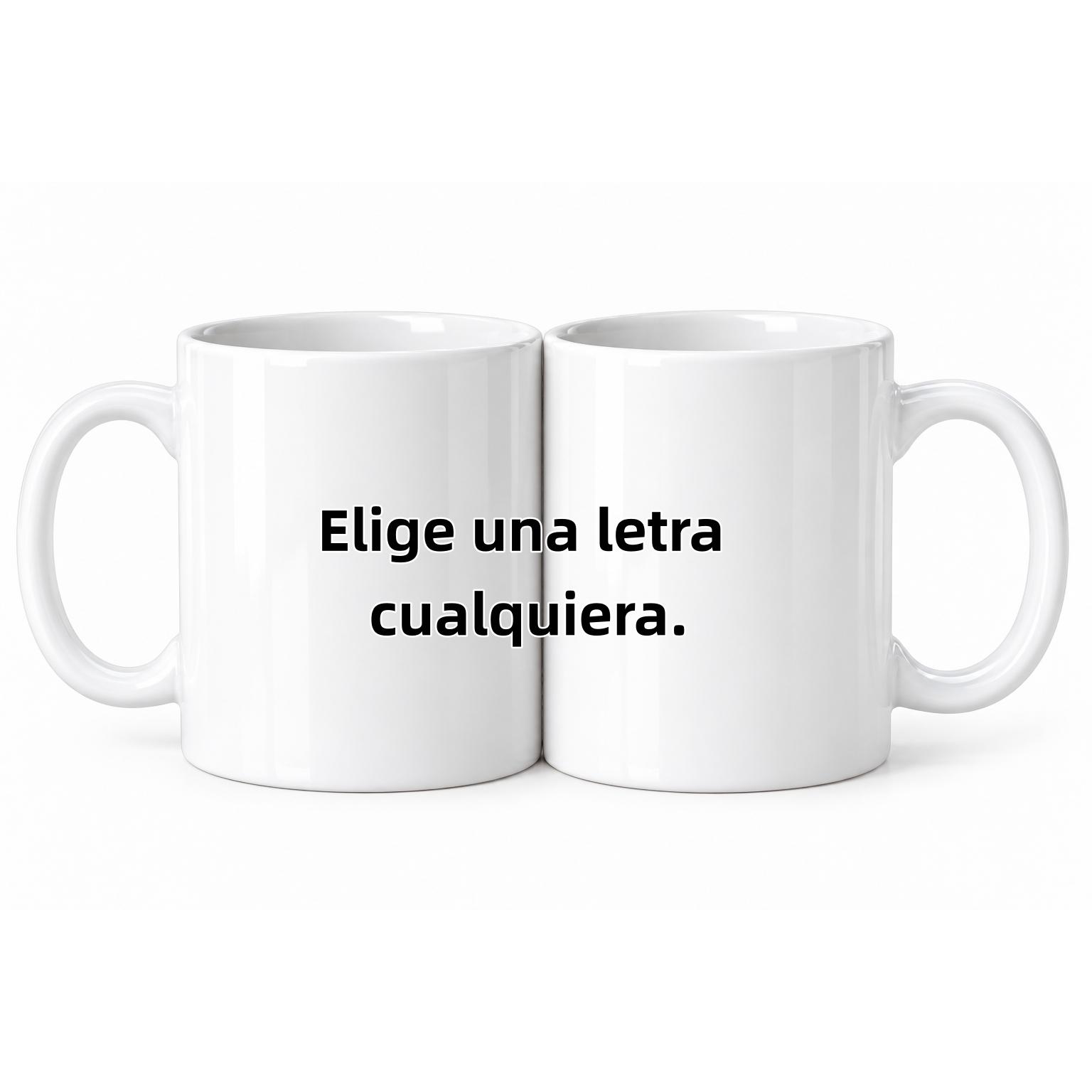 Taza personalizada con inicial y girasoles | Taza de cerámica con letra | Regalo original para mujer, mamá, amiga o familia (350ML)