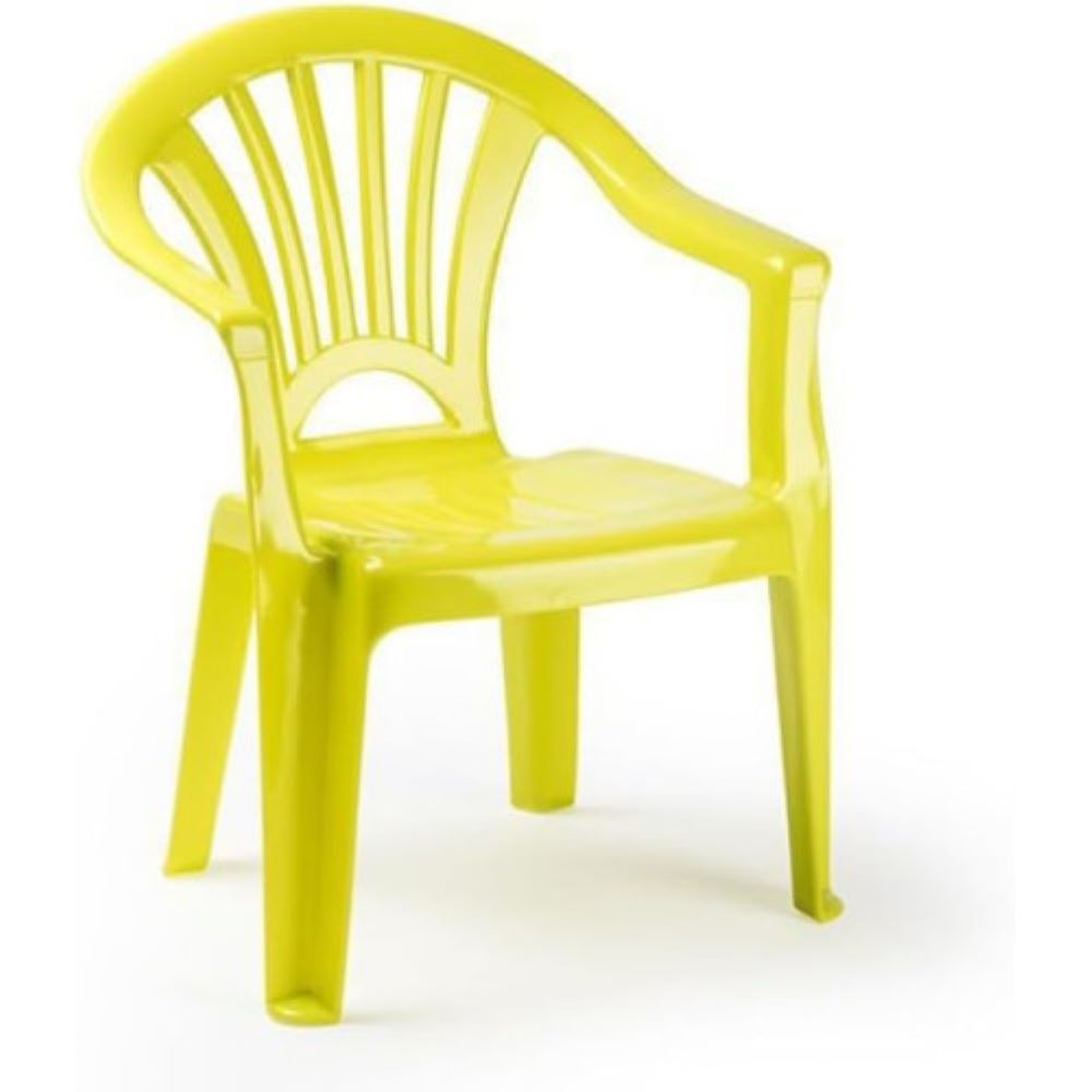 Silla Infantil para niños y niñas apilables para Interior y Exterior de plástico, Ideal para jardín, terraza (Verde) COSHANO