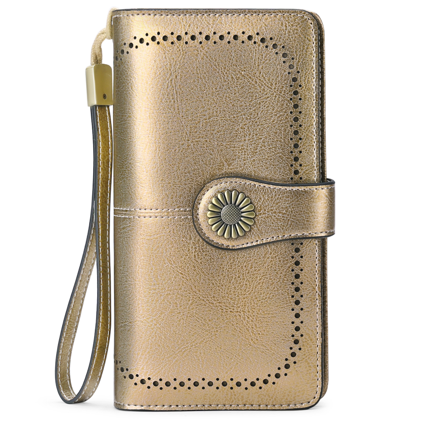 Billeteras de cuero para mujer, tarjetero de crédito con bloqueo RFID, pulsera de gran capacidad | with RFID Blocking, Large Capacity, Wristlet, with RFID Blocking, Large Capacity, Wristlet