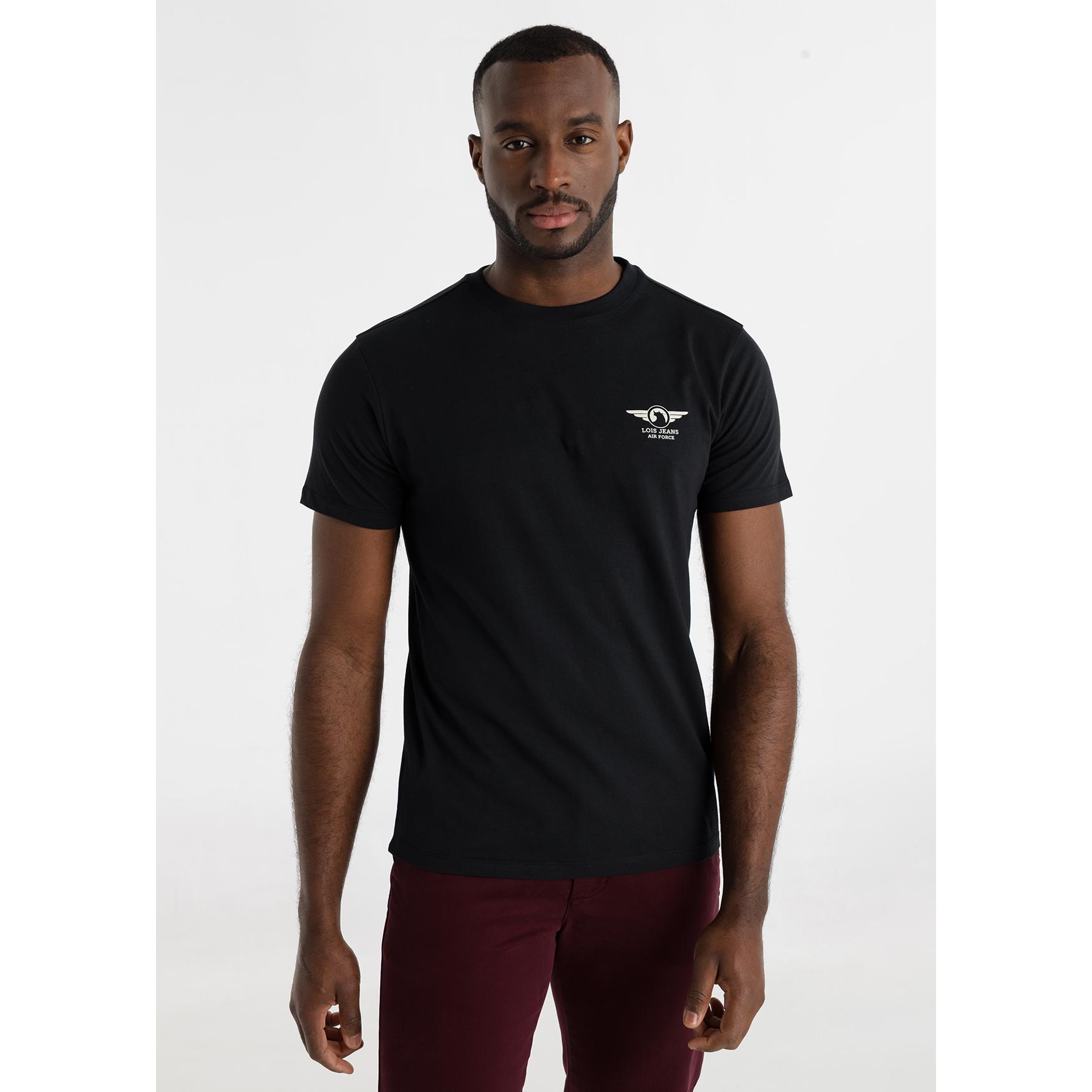 LOIS JEANS - Camiseta manga corta cuello caja grafica trasera air force