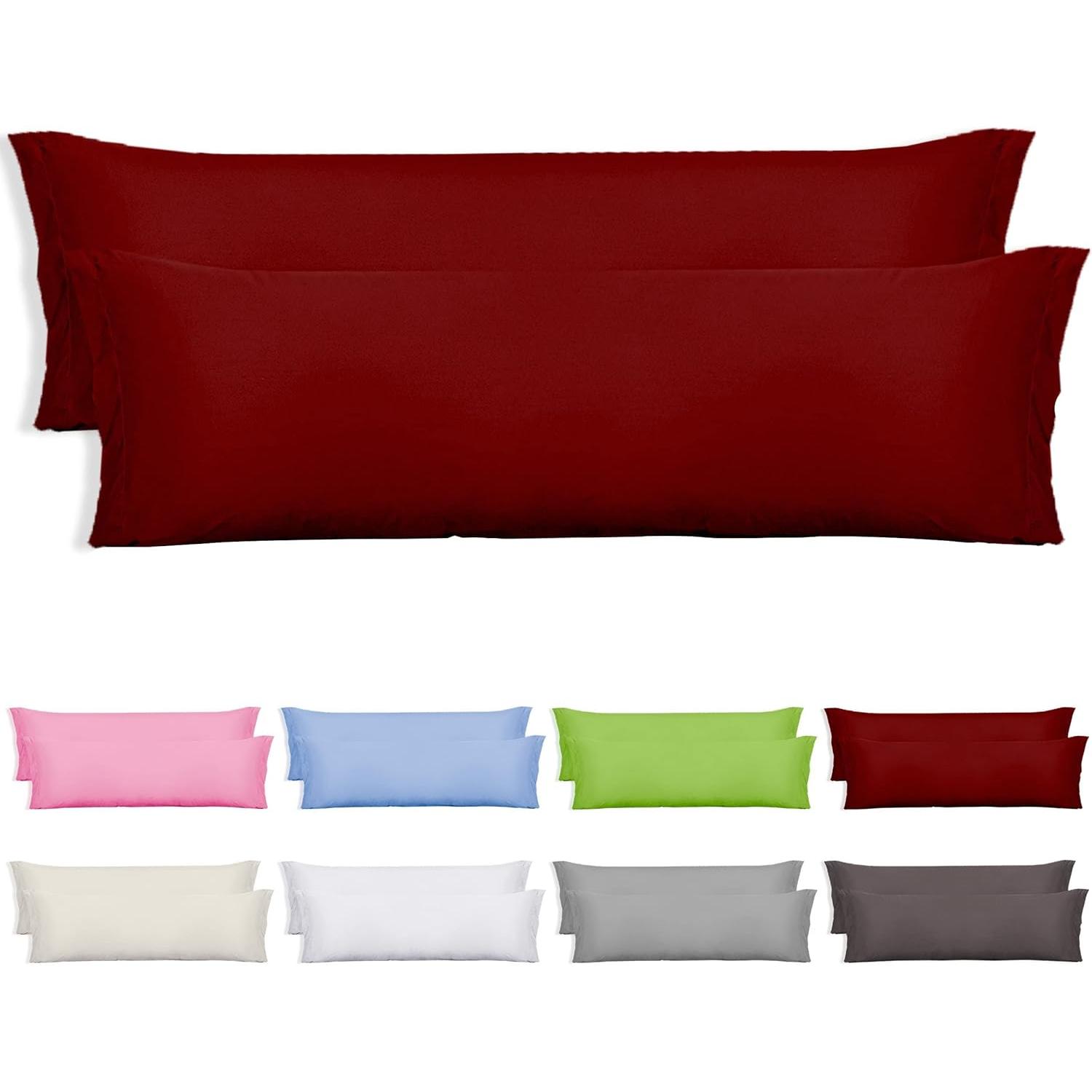 Juego de 2 Fundas Almohada en forma de sobre Largo, Poliéster Transpirable y Suave, Sin Cremallera.