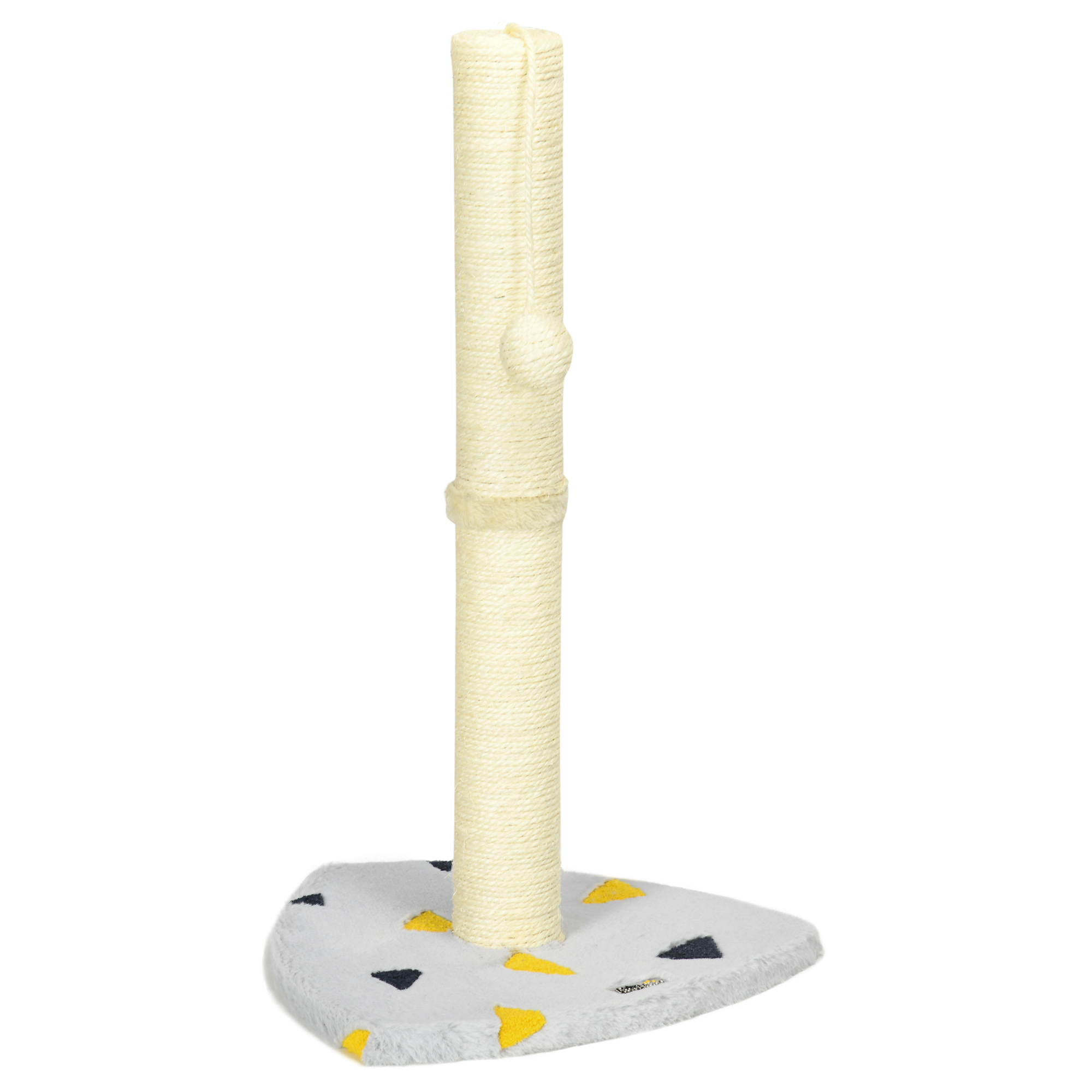 PawHut Rascador para Gatos, Rascador para Gatos de 62 cm, Rascador pequeño con Bola rascadora, Rascador de Yute para Gatos, Muebles para Gatos, Interior, Gris Claro + Beige