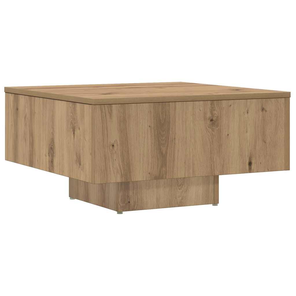 vidaXL Mesa de centro madera de ingeniería roble artisan 60x60x31,5 cm