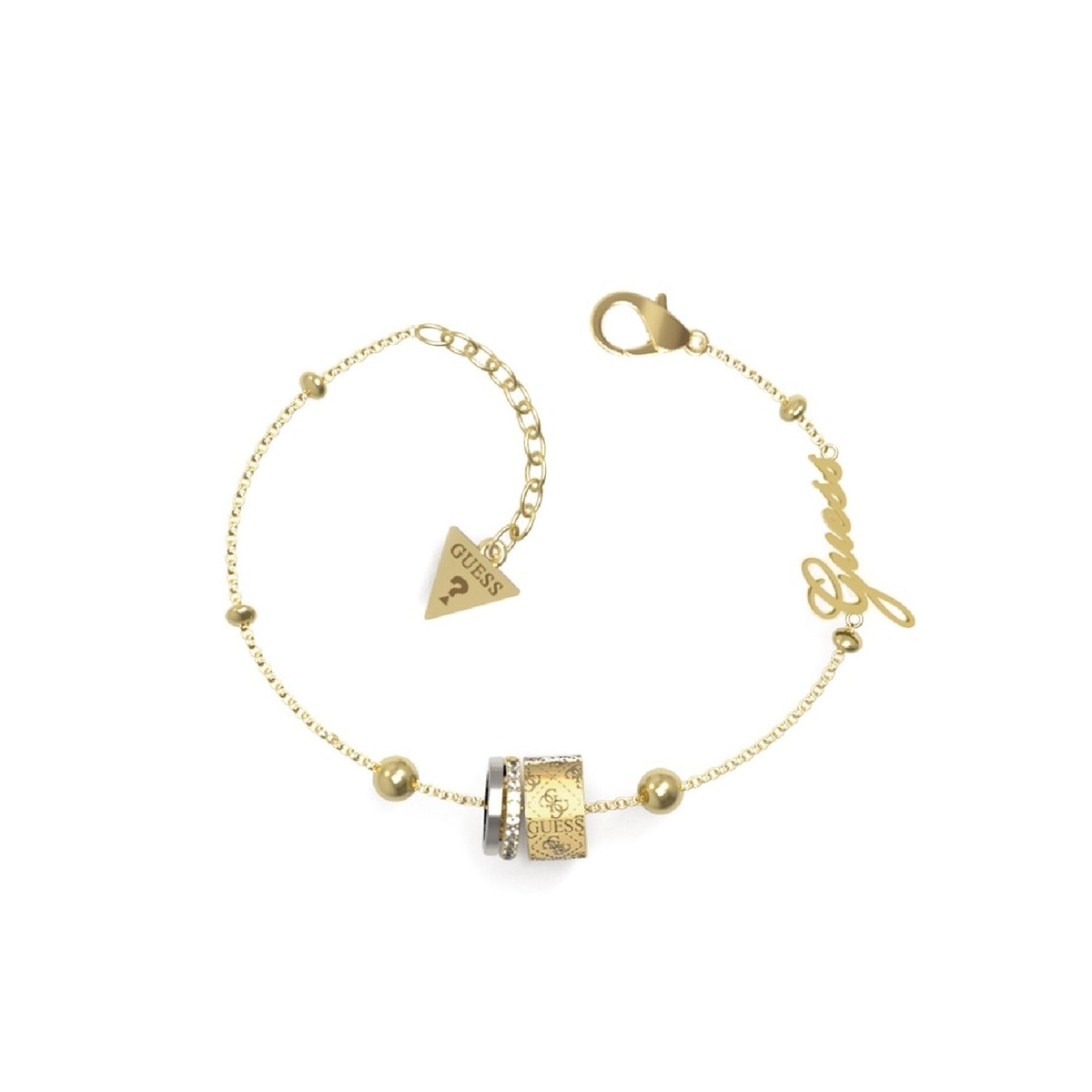 Pulsera Guess mujer Round Harmony JUBB01167JWRHYGS acero inoxidable dorado detalles logotipados