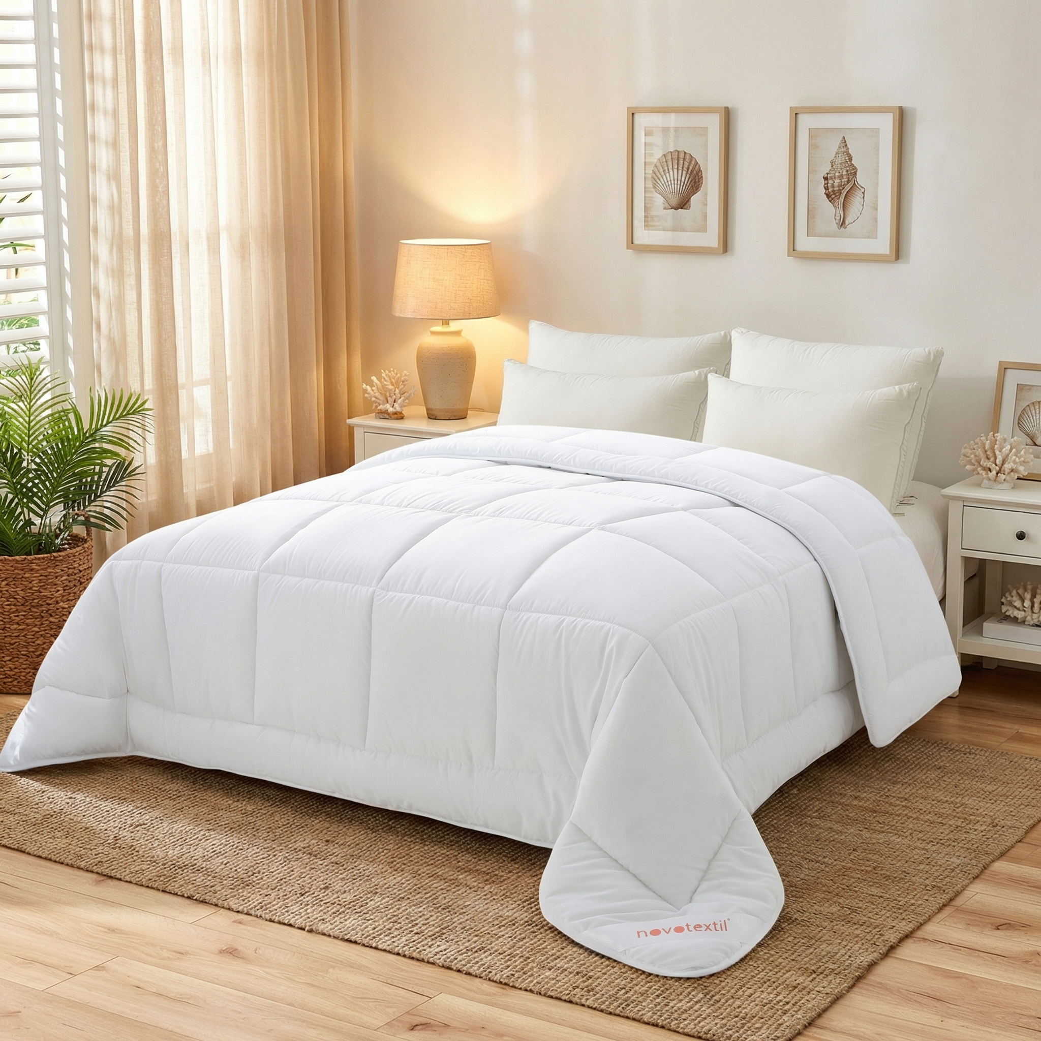 Novotextil Edredón Nórdico Blanco 350 g/m² 100% Microfibra – Relleno Nórdico Invierno Suave, Transpirable, Hipoalergénico y Antiácaros para Cama 90 a 200