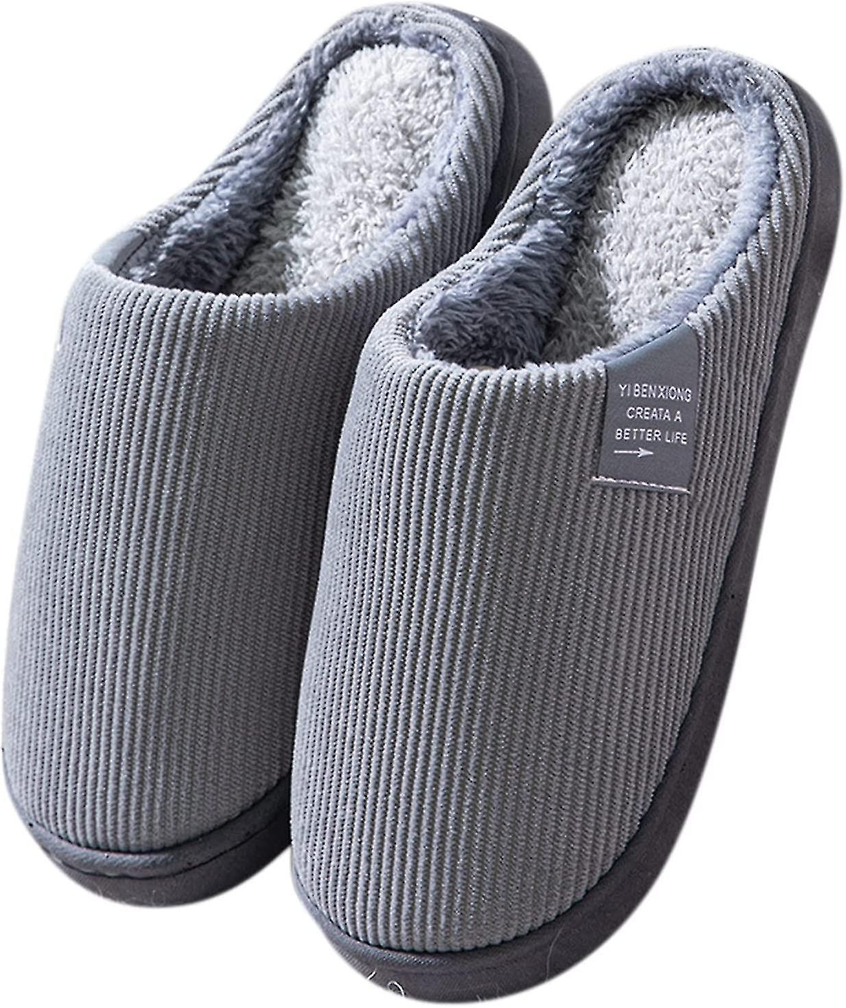 TK Zapatillas para Mujeres y helbres Memory Foam Cálido resbalón en zapatillas Cómode sweatshirt forrado Casa Zapatos