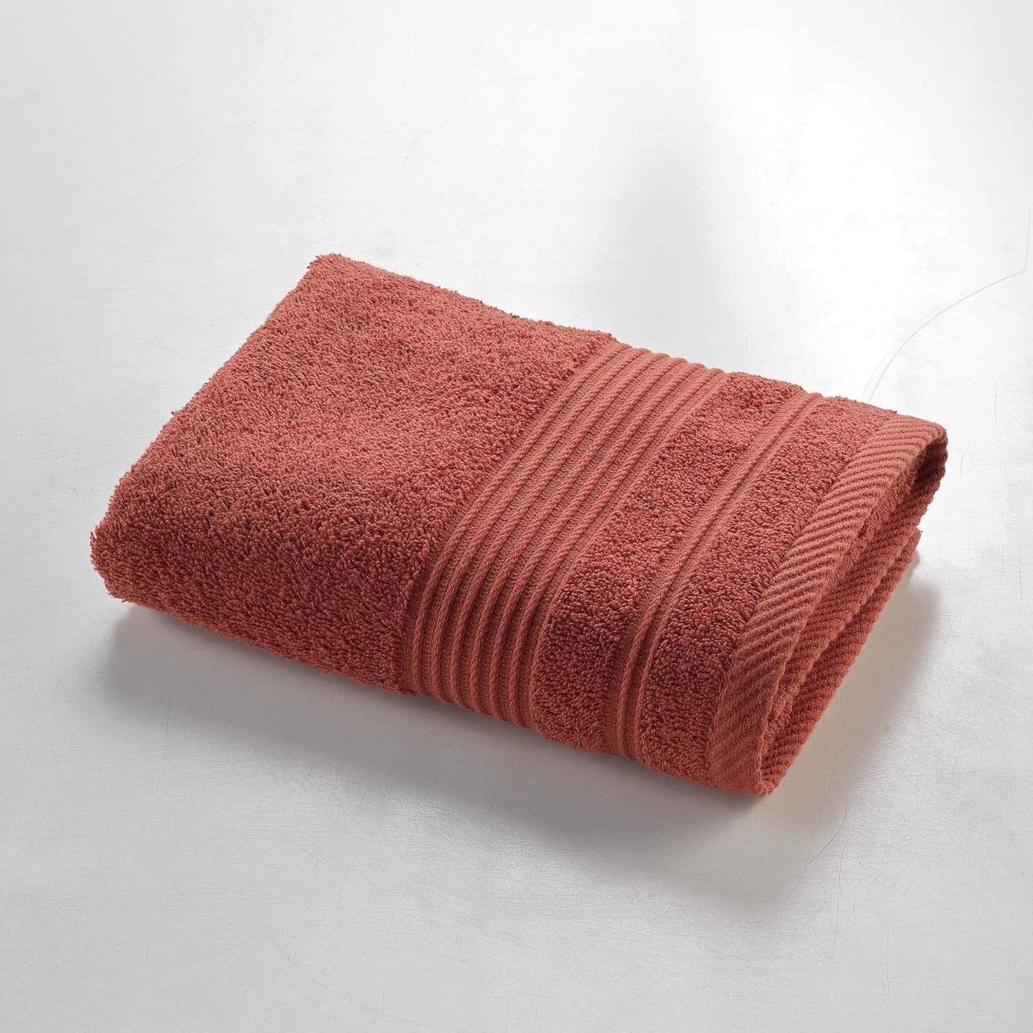 , Toalla de baño (50x90 cm, 100% Algodón), Color Terracota