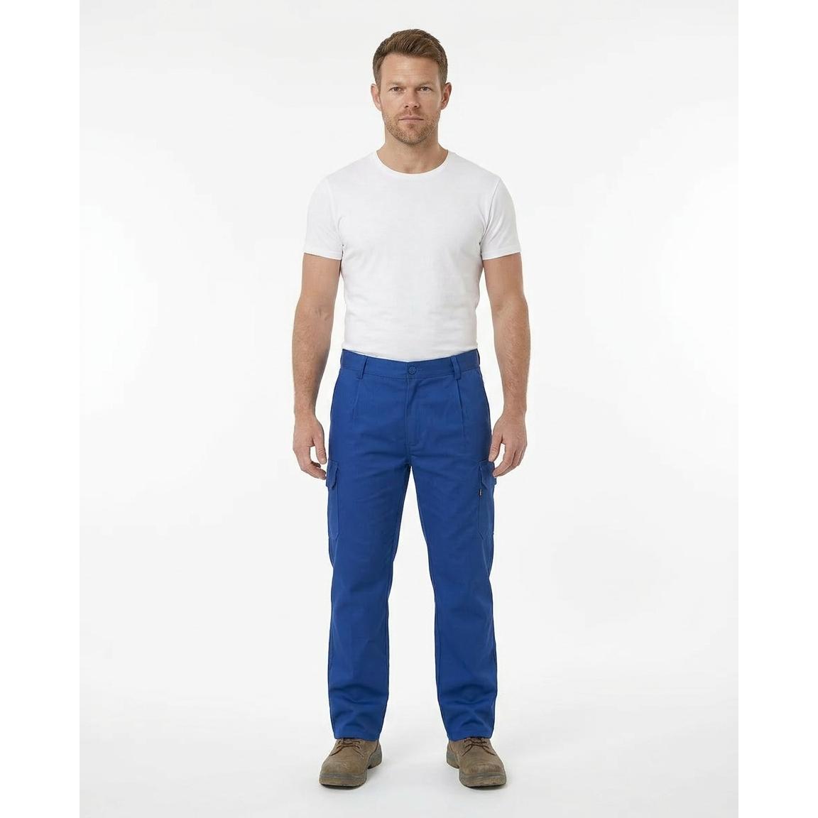 Pantalón de Trabajo VELILLA Modelo 345 Azulina con Cinturilla Elástica, 6 Bolsillos Funcionales y Costuras Reforzadas