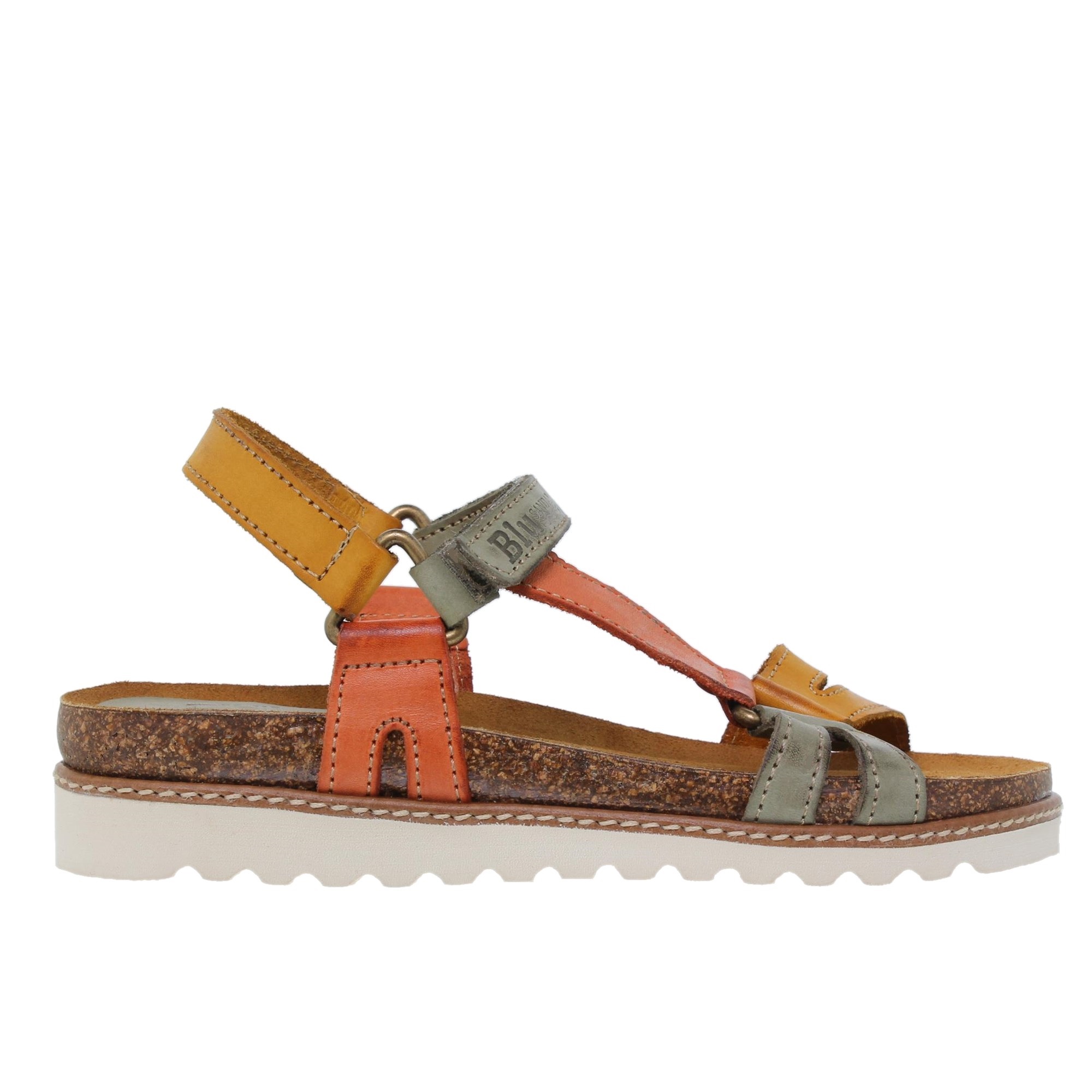 Sandalias planas mujer piel multicolor - Blusandal 1855BLU