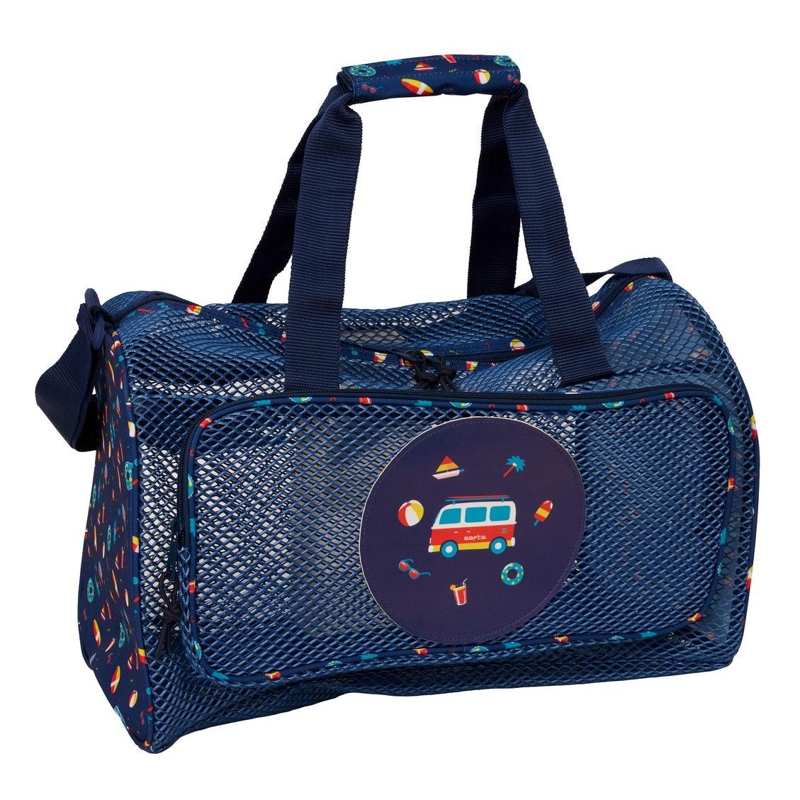 SAFTA | Bolsa de Deporte Feeling, Saco Deportivo Escolar y Gimnasio, Bandolera Ajustable y Extraíble con Protector Acolchado, Bolsillo Frontal con Cremallera, Base con Tacos