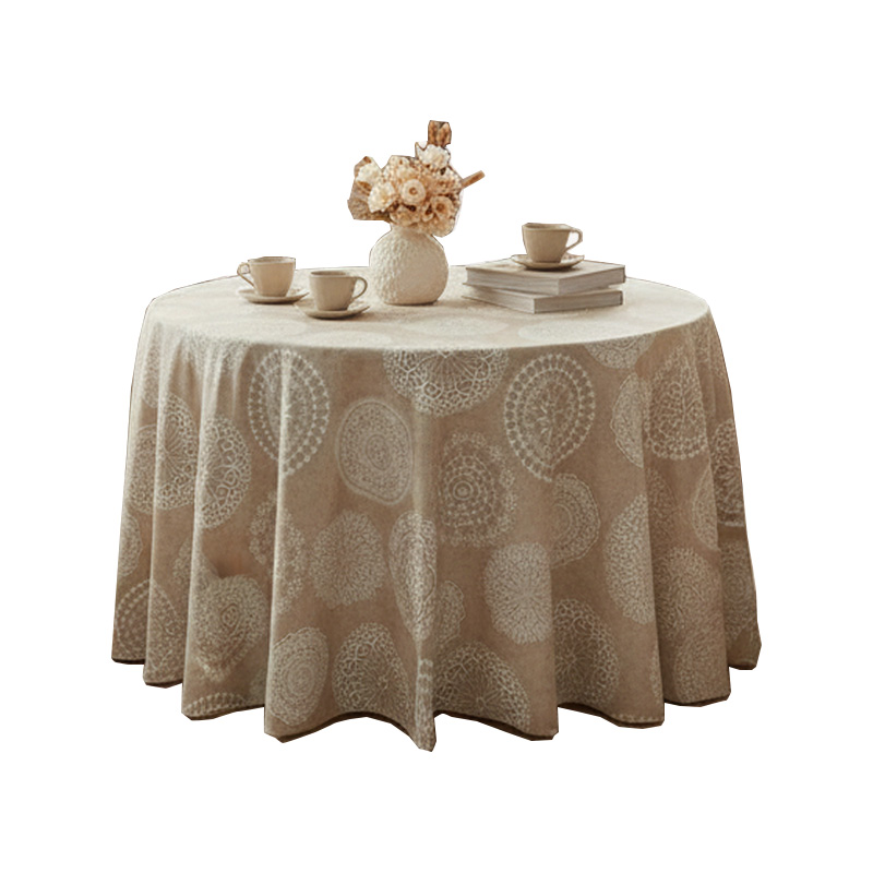 Falda de Mesa Camilla Verano Mandalas – Loneta Premium 50/50 Fresca y Transpirable – Diseño Geométrico Boho – Colores Gris y Beige