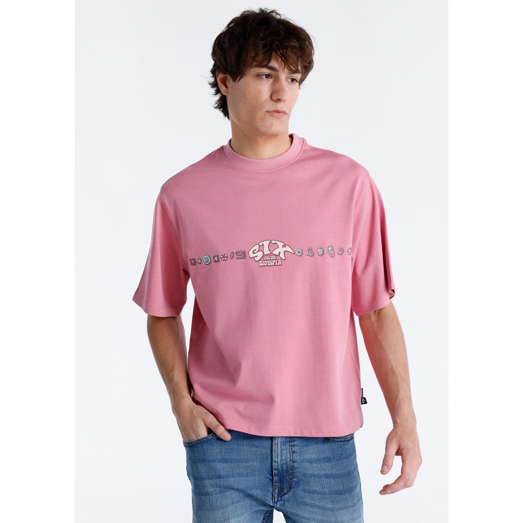 SIX VALVES - Camiseta Gráfica Biotopia Rosa