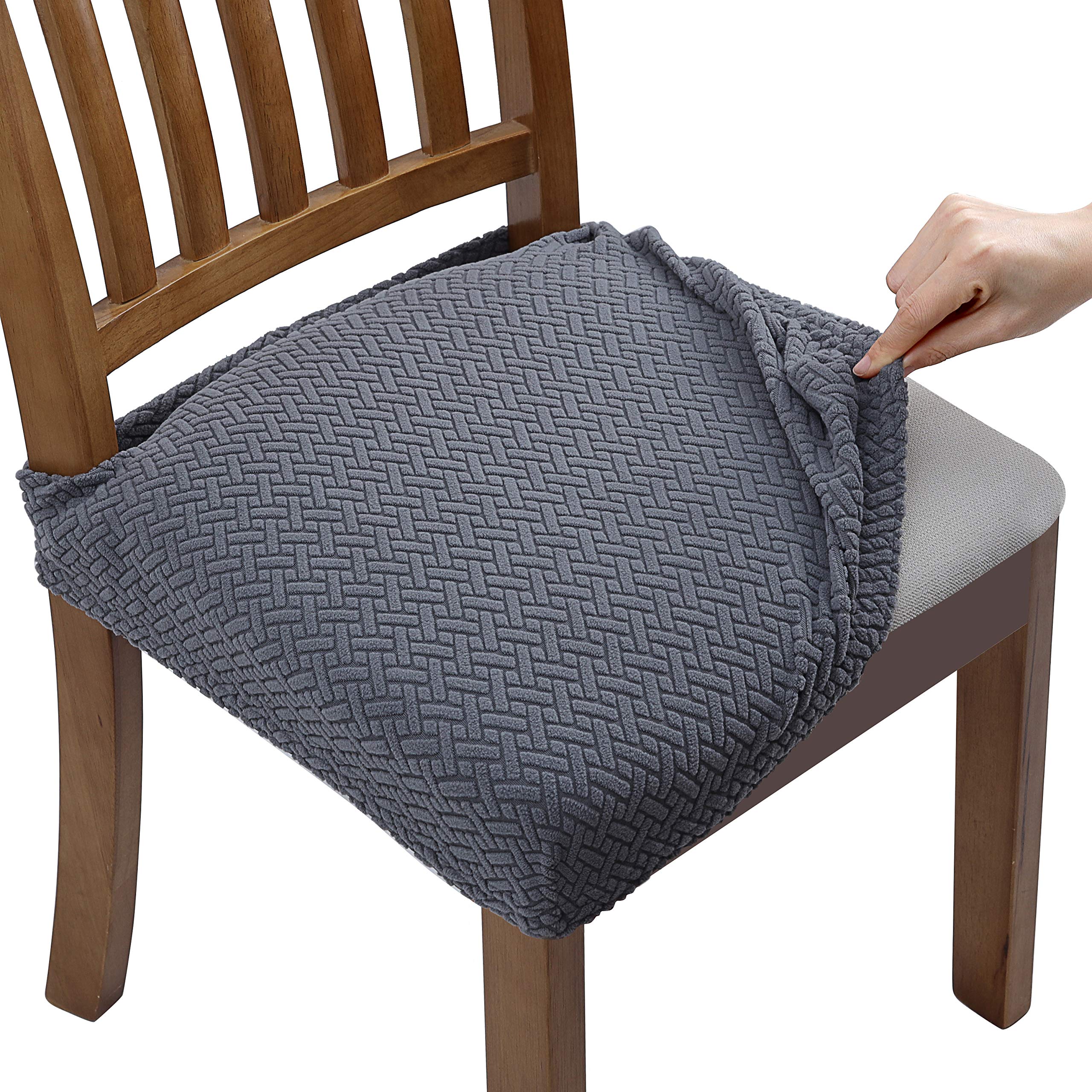 Om Home Funda para silla de comedor ajustable, Paquete de 6 Fundas Protectoras elásticas, Asiento lavable