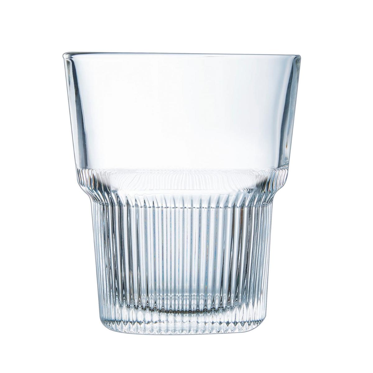 ARCOROC STARLINE Caja 6 Vasos Bajos Tensionados 27CL Transparente Brillo Fabricado en Francia Reciclable