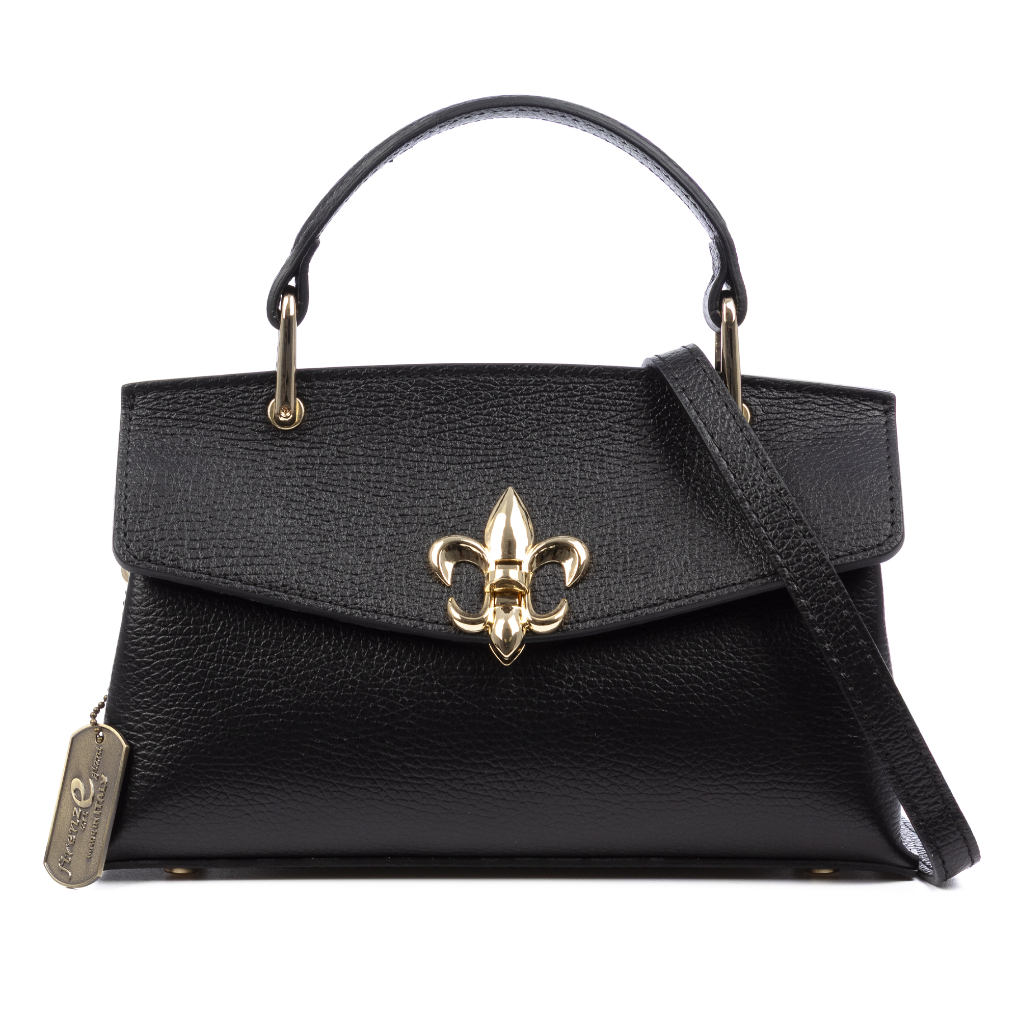FIRENZE ARTEGIANI Balestrino bolso tote mujer, de piel auténtica Dollaro. Fabricado en Italia 26x9x15,5 Cm.