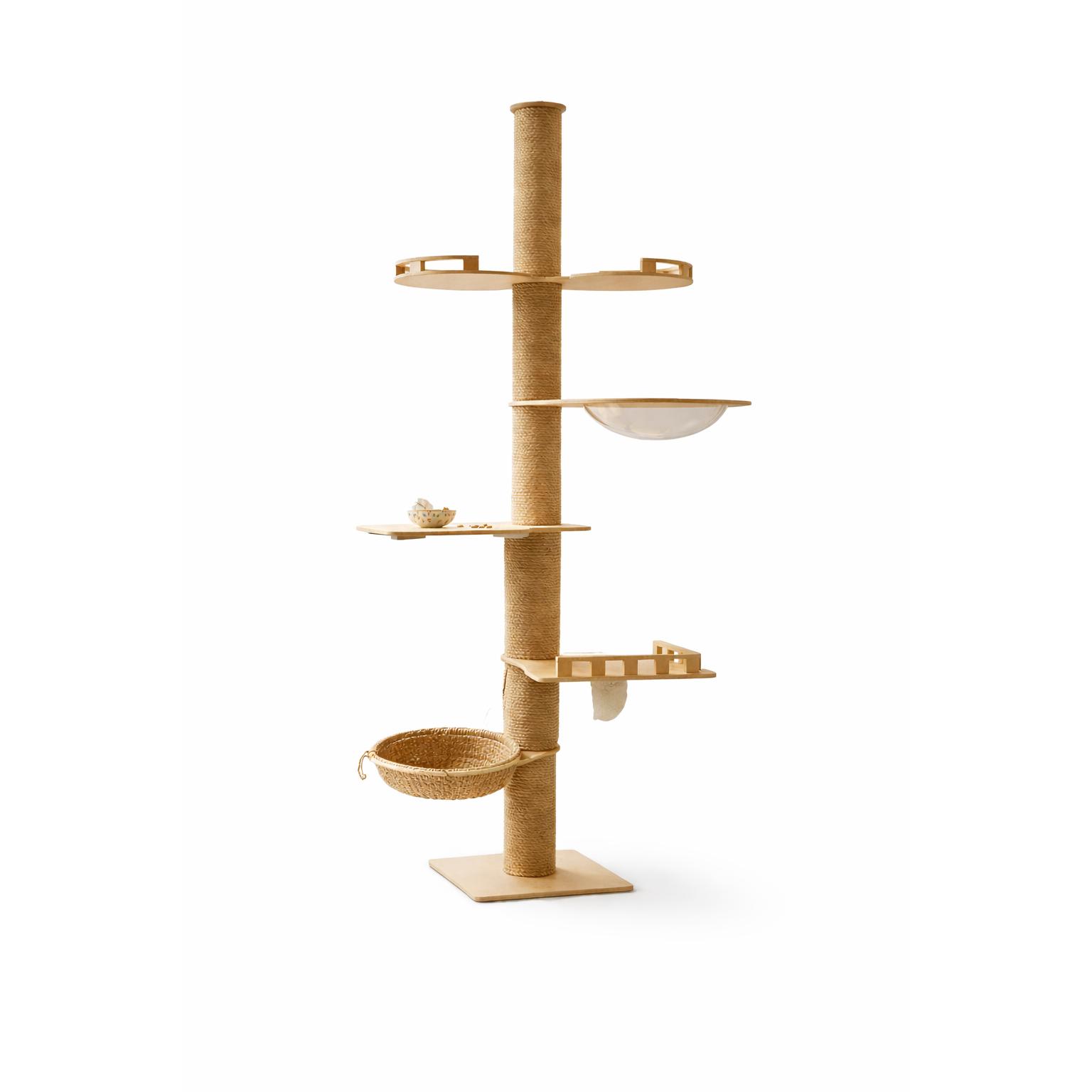 Árbol para Gatos de Diseño Natural en Madera | Elegante, Compacto y Funcional | Cottecota