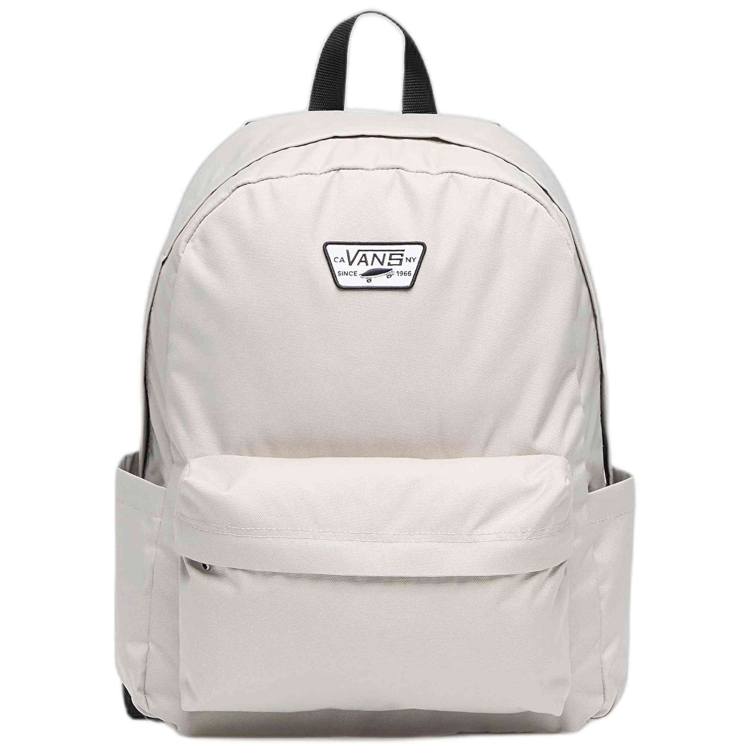 Bolso Vans modelo Old Skool Backpack London Fog en color Negro/Beige