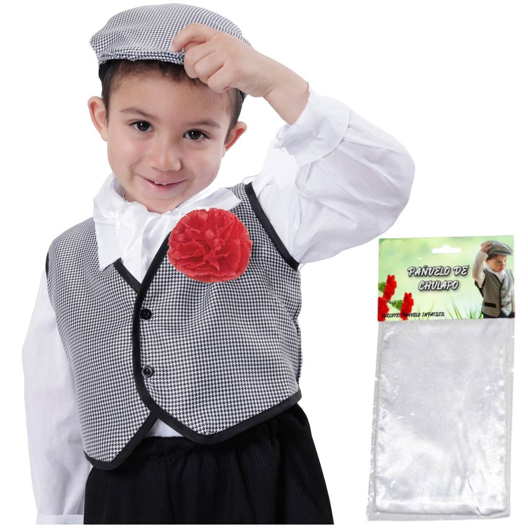 Lote 12 Uds Pañuelos de Chulapo Blanco Niños y Adulto para Disfraz Madrileño - Pañoleta Tradicional San Isidro - Kebedo Moda