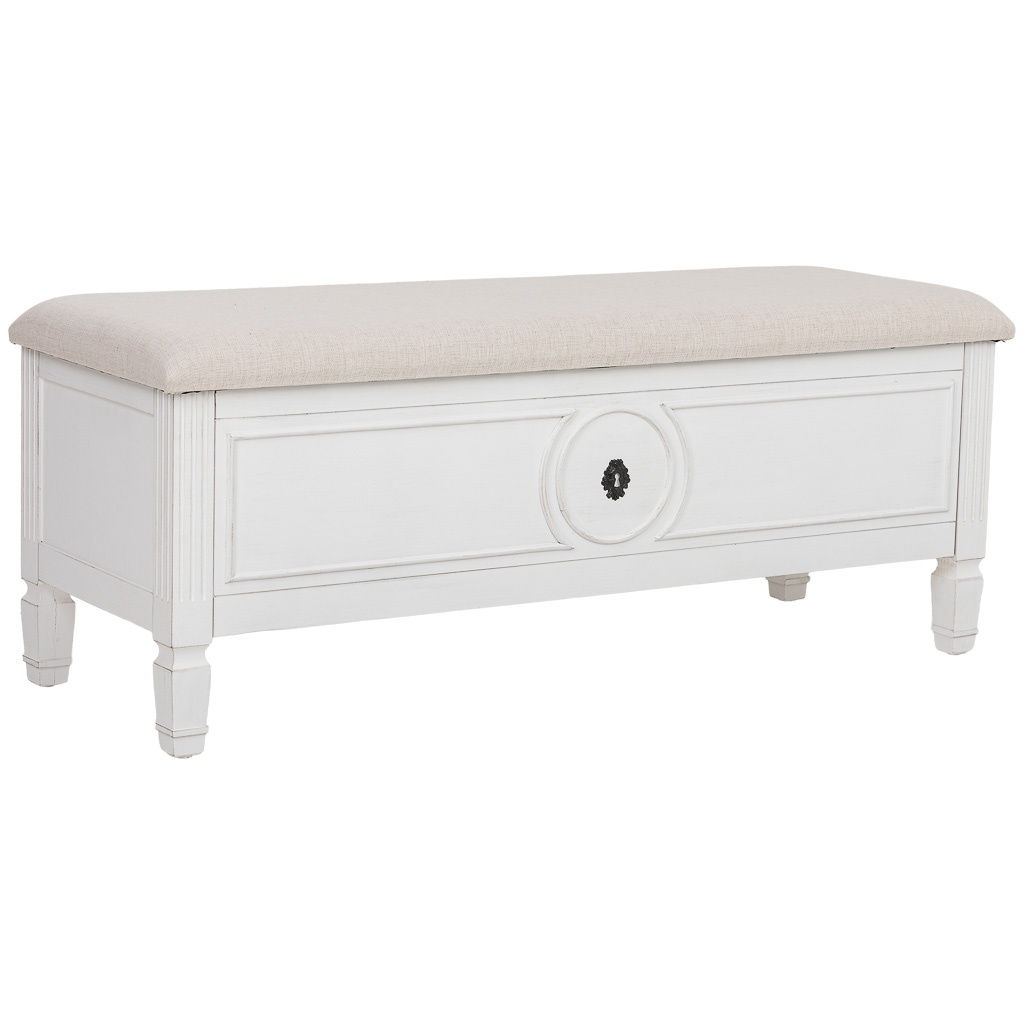 Wonderlust Deco - Banqueta de madera 120 x 43 x 48h cm Blanco 120x43x48h cm
