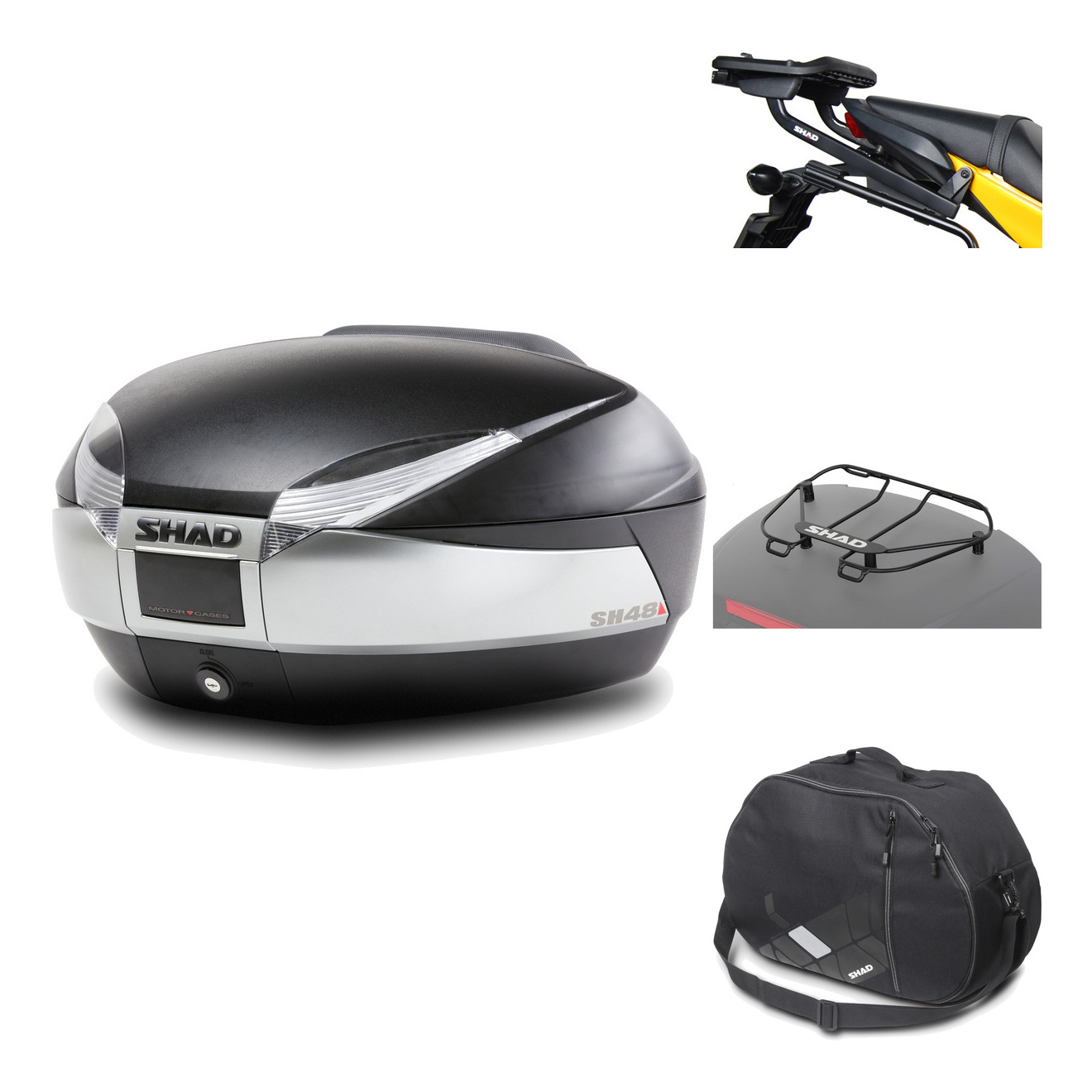 Baul Trasero + Herraje Montaje + Accesorios Sh48 Titanium Premium KIT-186005