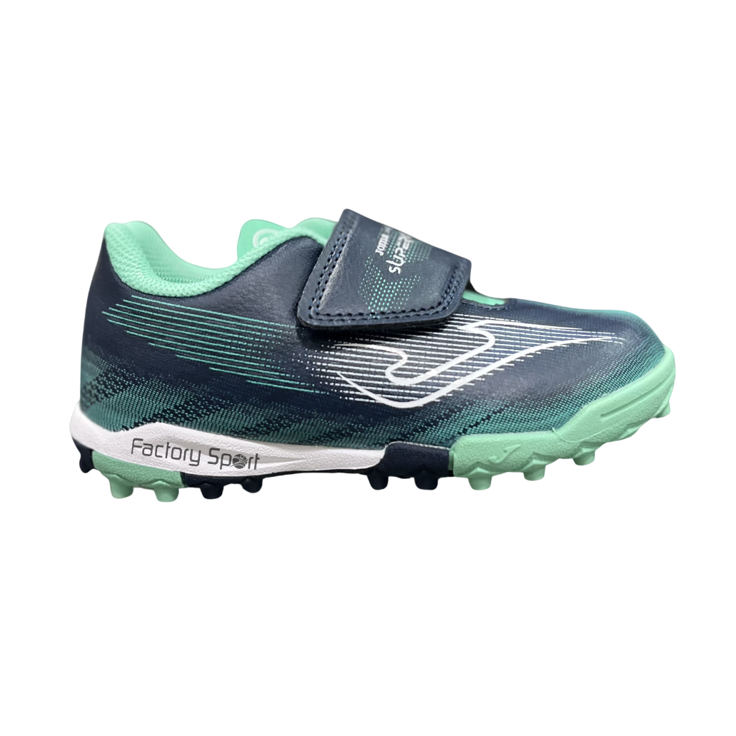 JOMA SUPERCOPA JR TURF VELCRO MARINO/VERDE AGUA 2603 PARA NIÑO