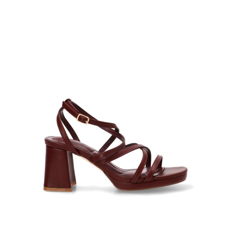 Sandalia Vestir Buonarotti - Mujer - Tacón Alto - Modelo Bl5725 - Color Burdeos