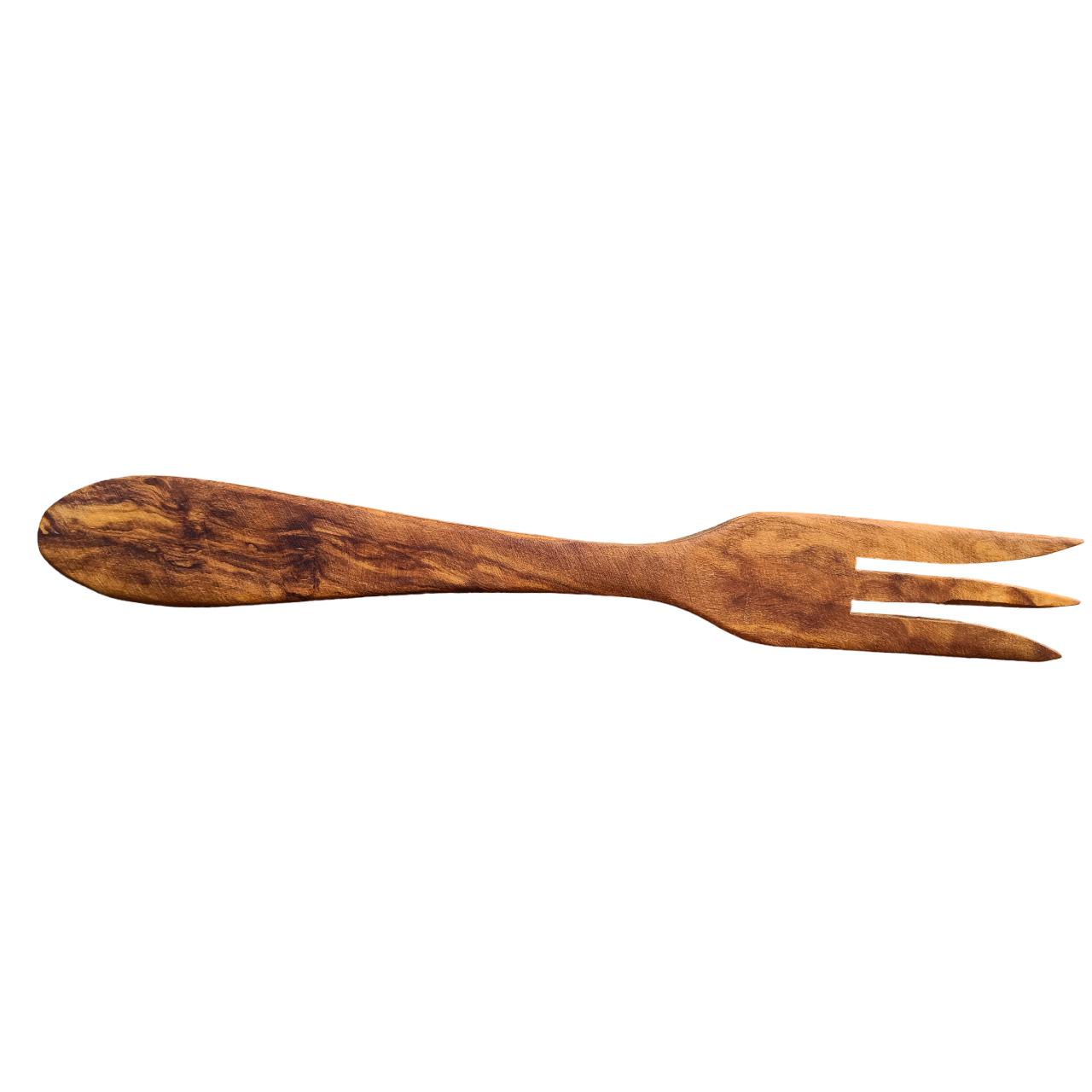 Tenedor mesa de madera de olivo 23cm. TENEDOR ARTESANAL. El tenedor de toda la vida. Producto de proximidad. De Biosa.