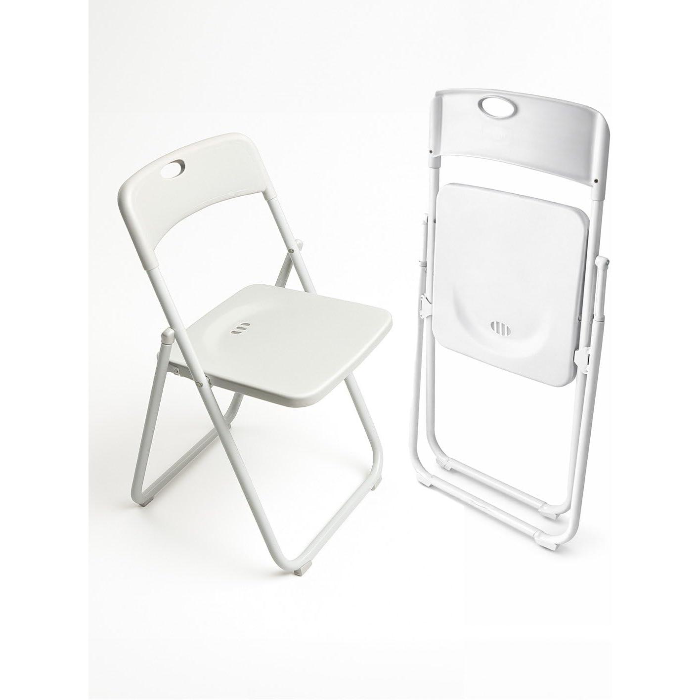 Silla Plegable Metálica Monolith 48 x 47 x 73 cm Plástico Reforzado y Patas de Hierro con Refuerzo de Acero Resistente Varios colores Thayba