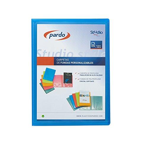 Carpeta 20 fundas, color azul