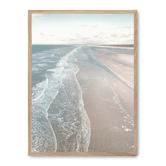 Cuadro seashore iii 30x40cm, Póster impreso en papel de primera calidad de 180gr, montado sobre marco de madera MDF acabado roble., Naturaleza - Playa