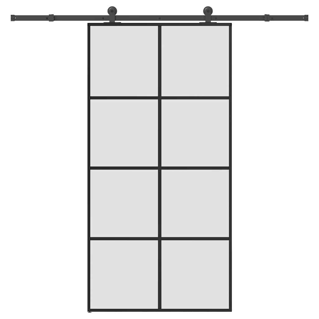 vidaXL Puerta corredera set herrajes vidrio ESG aluminio 102,5x205 cm