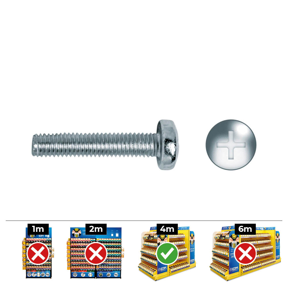CAJA 500 unid. TORNILLO METRICA ALOMADO DIN/REF 7985 Ø4x30mm ZINCADO CELO