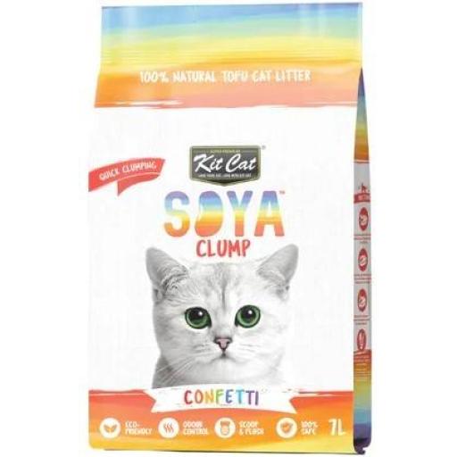 Kit Cat Arena Eco SoyaClump Confetti (Gatos , Peluquería e higiene , Arenas) - 2 KG