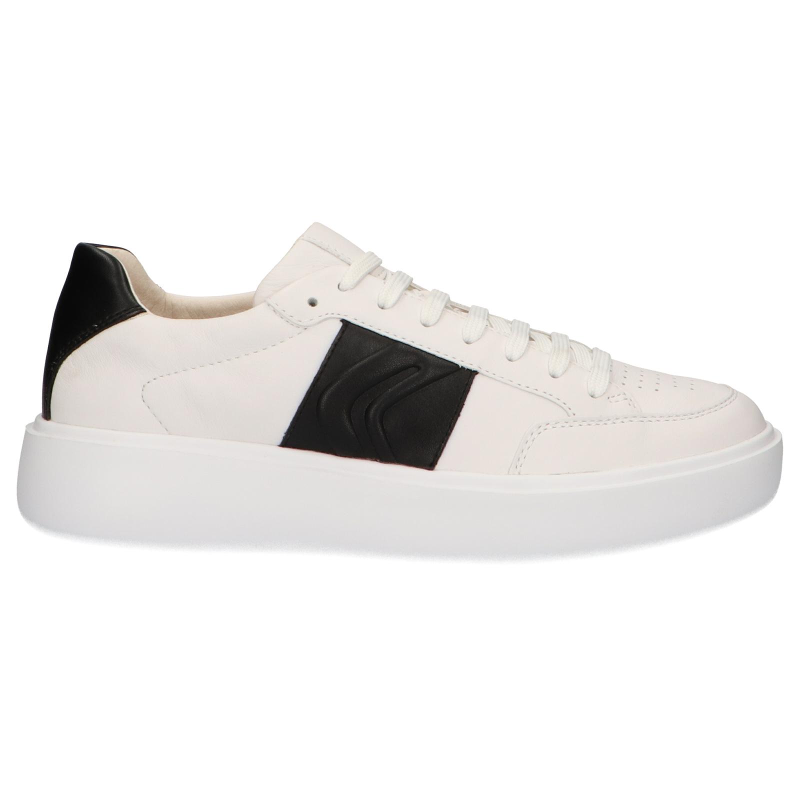 Men's sports shoes GEOX U927BB 08554 U OTTAYA C0404 in White-Black with cushioned insole, anti-slip sole, and flexible design, ideal for active men seeking comfortable and breathable athletic footwear.
