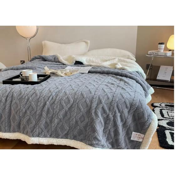 Mantas Sofa/Cama, Manta Polar de Sherpa Multiuso con Microfibra Extra Suave y Borreguitos, Manta estampada sedalina, 3 medidas, diferentes colores, 130x160cm/160x220cm y 220x240cm. Envío desde España