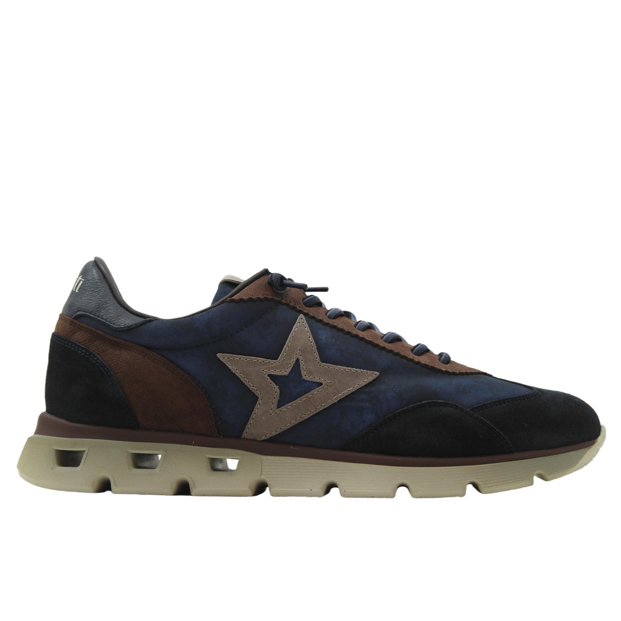 Cetti C-1259 XL Sneakers casual de piel y nailon, cordones elásticos, suela de goma amortiguada, para caballero